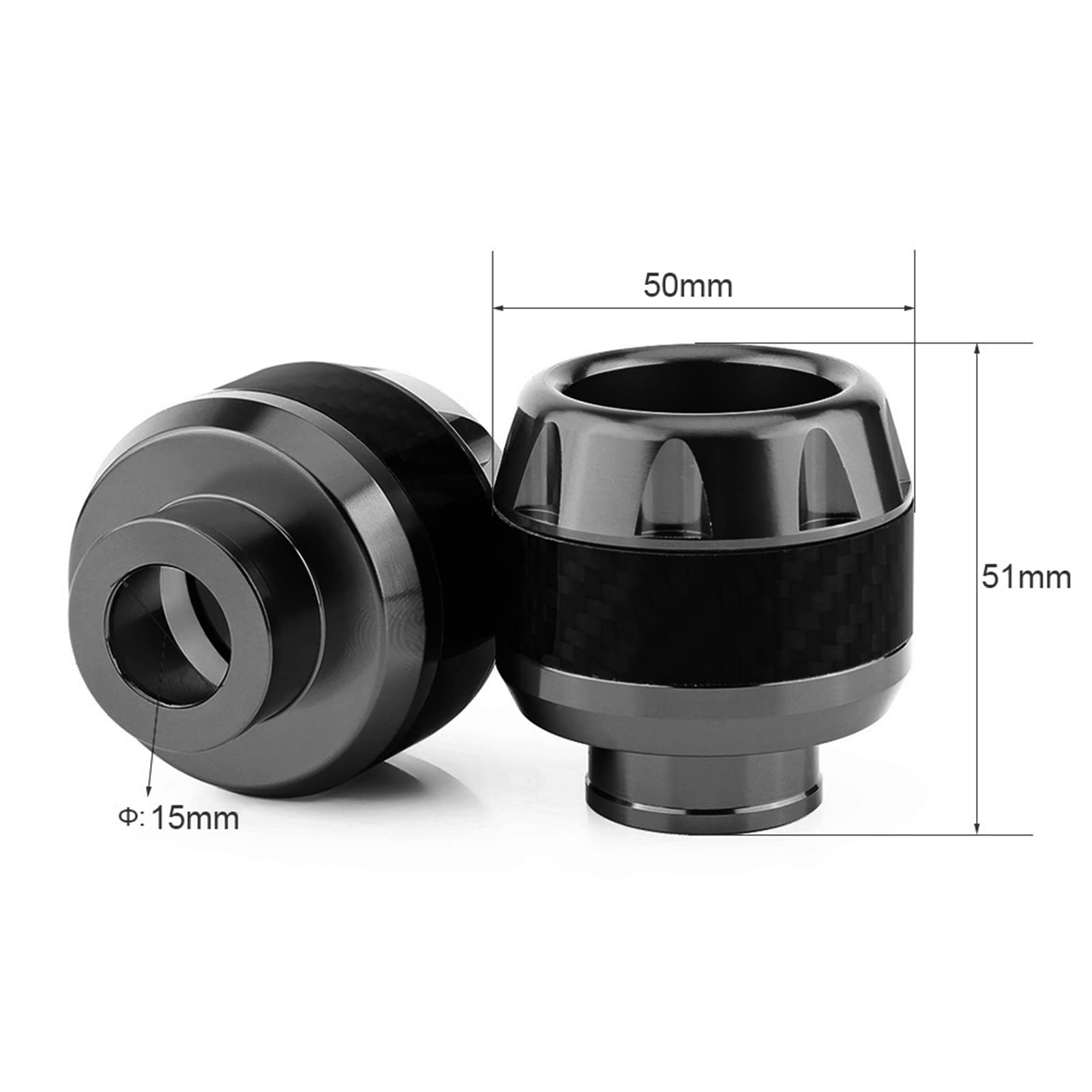 Carbon Fiber Motorcycle Frame Sliders - Crash Protection for Powersports (Black) - Front Fork Guards for Safe Riding