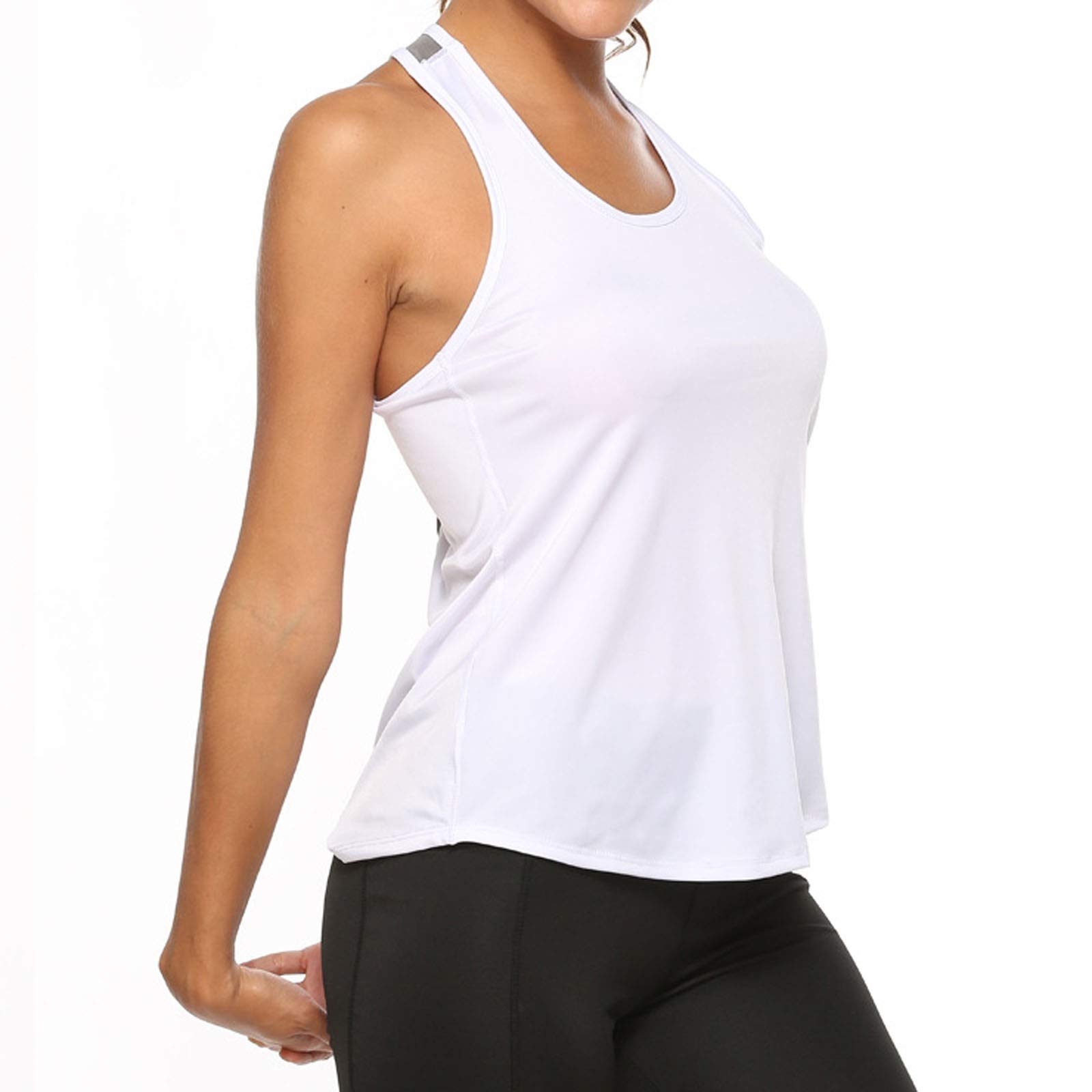 Women's White Tank Tops - Breathable Halter Crop Top & Cami for Summer, Gym, Yoga, and Casual Wear