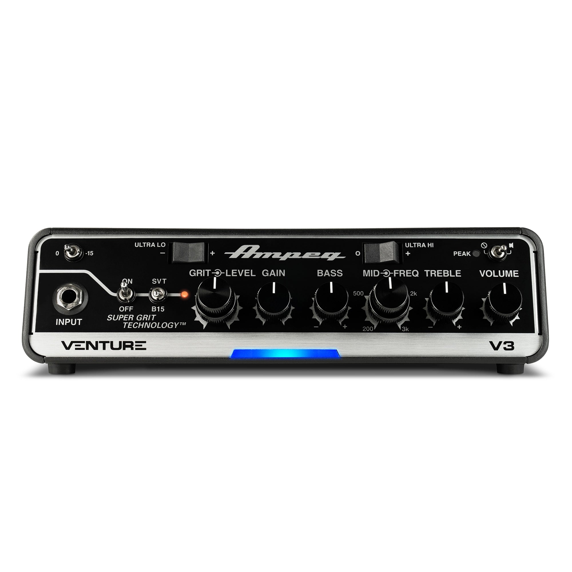 Ampeg Venture V3 300W Bass Amplifier Head - Powerful Bass Amp for Live Performances & Studio Recording