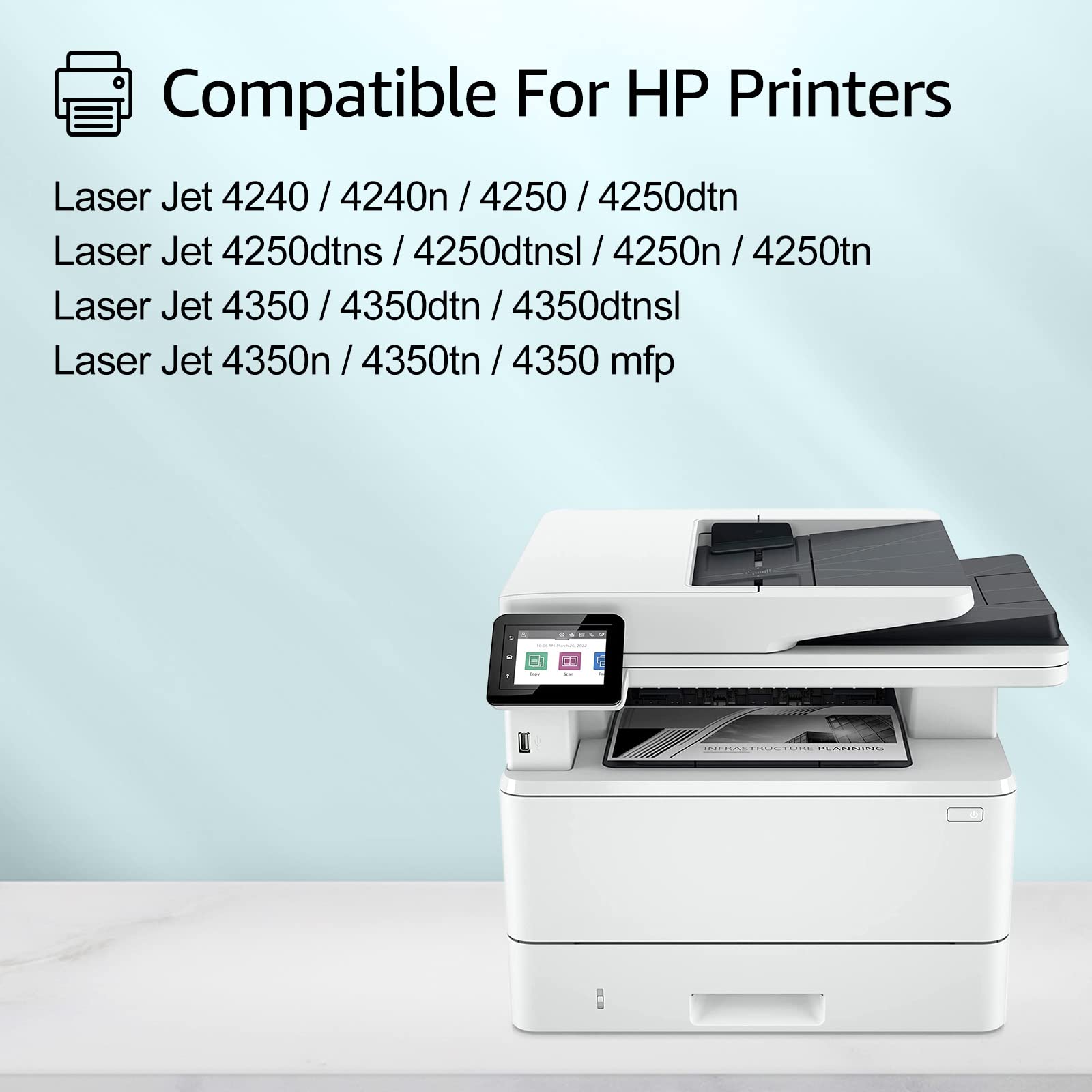 High-Yield Compatible HP 42A/Q5942A Toner Cartridge Replacement (10-Pack, Black) - Works with HP LaserJet 4250/4350/4240 Series Printers | Ideal for Office Printing, Business Documents & High-Volume Printing Needs