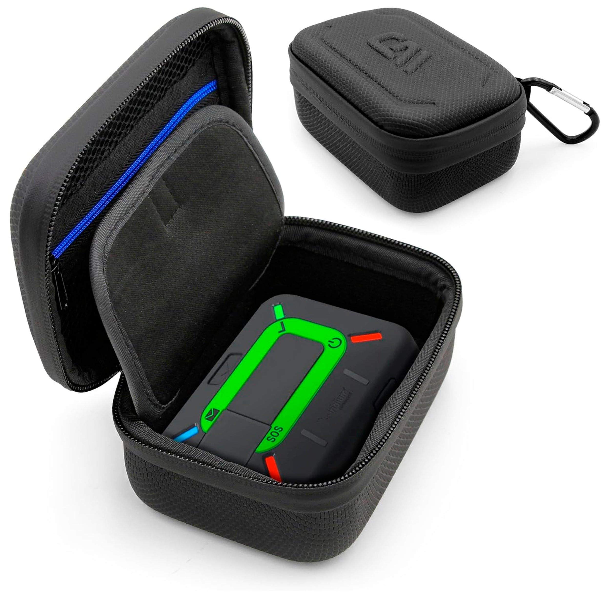 CASEMATIX Hard Shell Travel Case for Zoleo Satellite Communicator - Protective Carrying Case with Wrist Strap for Satellite Messenger (Black) - Perfect for Hiking, Camping & Outdoor Adventures