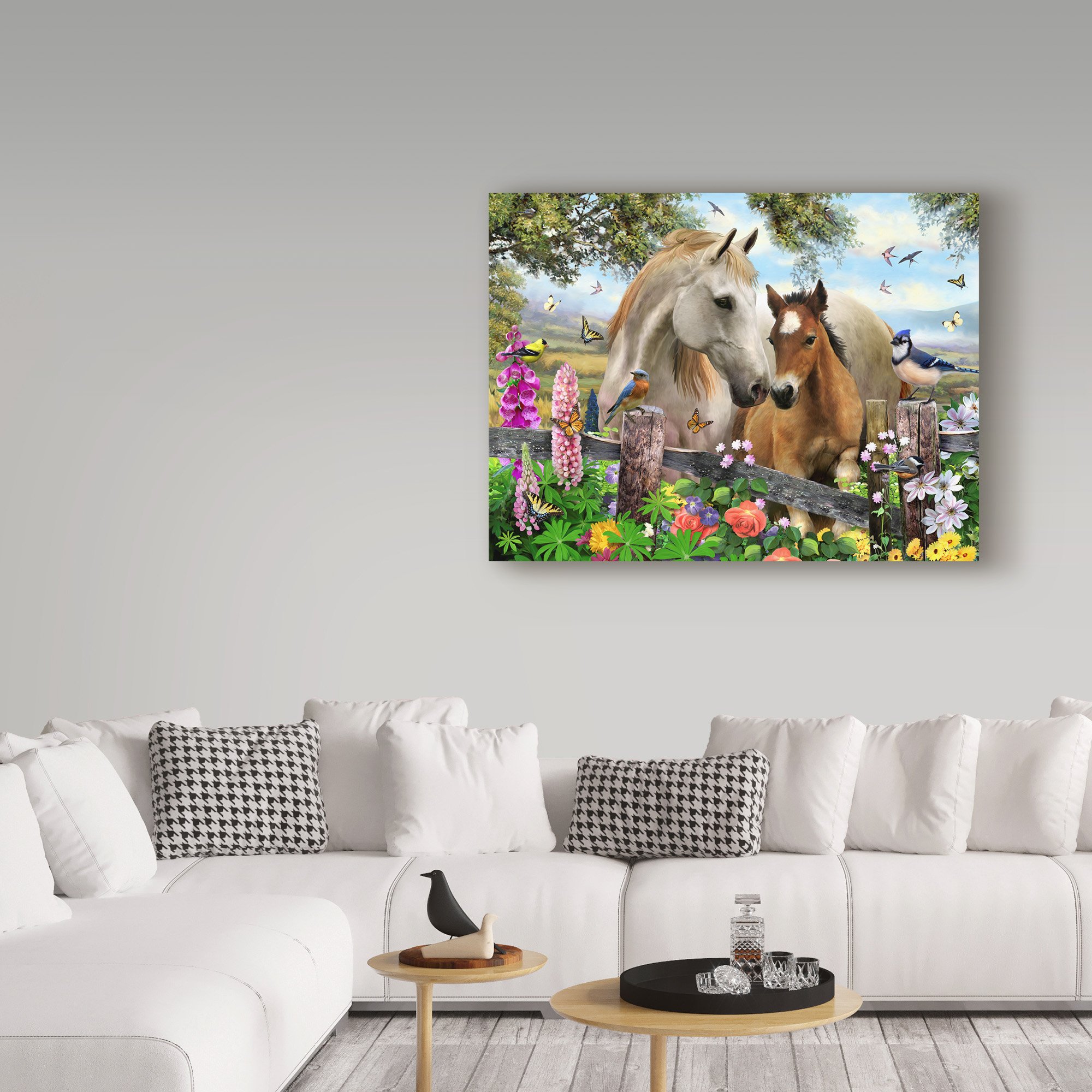 Premium Howard Robinson Garden Horses Wall Art - 35x47 Inch Large Outdoor Metal Decor for Patio, Backyard, and Garden Decoration
