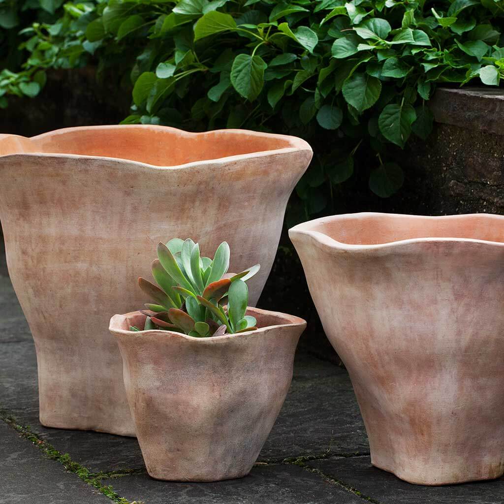 Campania International Terra Cotta Fox Glove Planter Set of 3 - Perfect for Indoor & Outdoor Garden Decor, Patio, and Home Plant Display