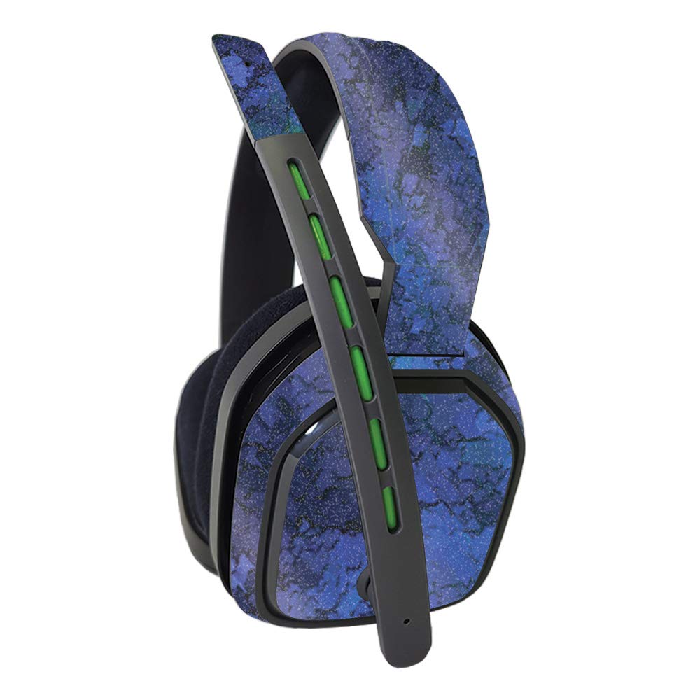 MightySkins Glossy Glitter Skin for Astro A10 Gaming Headset - Blue Ice | Protective & Durable High-Gloss Finish | Easy to Apply & Remove | Made in USA | Perfect for Gamers & Streamers