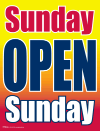 Custom Vinyl Window Sign - 'Open Sunday' Decal for Store Hours & Business Promotion | Perfect for Retail Shops, Cafes & Restaurants