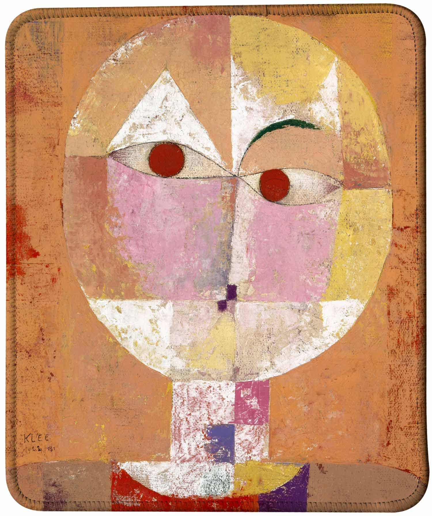 Paul Klee Art Painting Mouse Pad - Non-Slip Stitched Edge Desk Mat with Senecio Pattern for Office, Gaming & Home Workspace