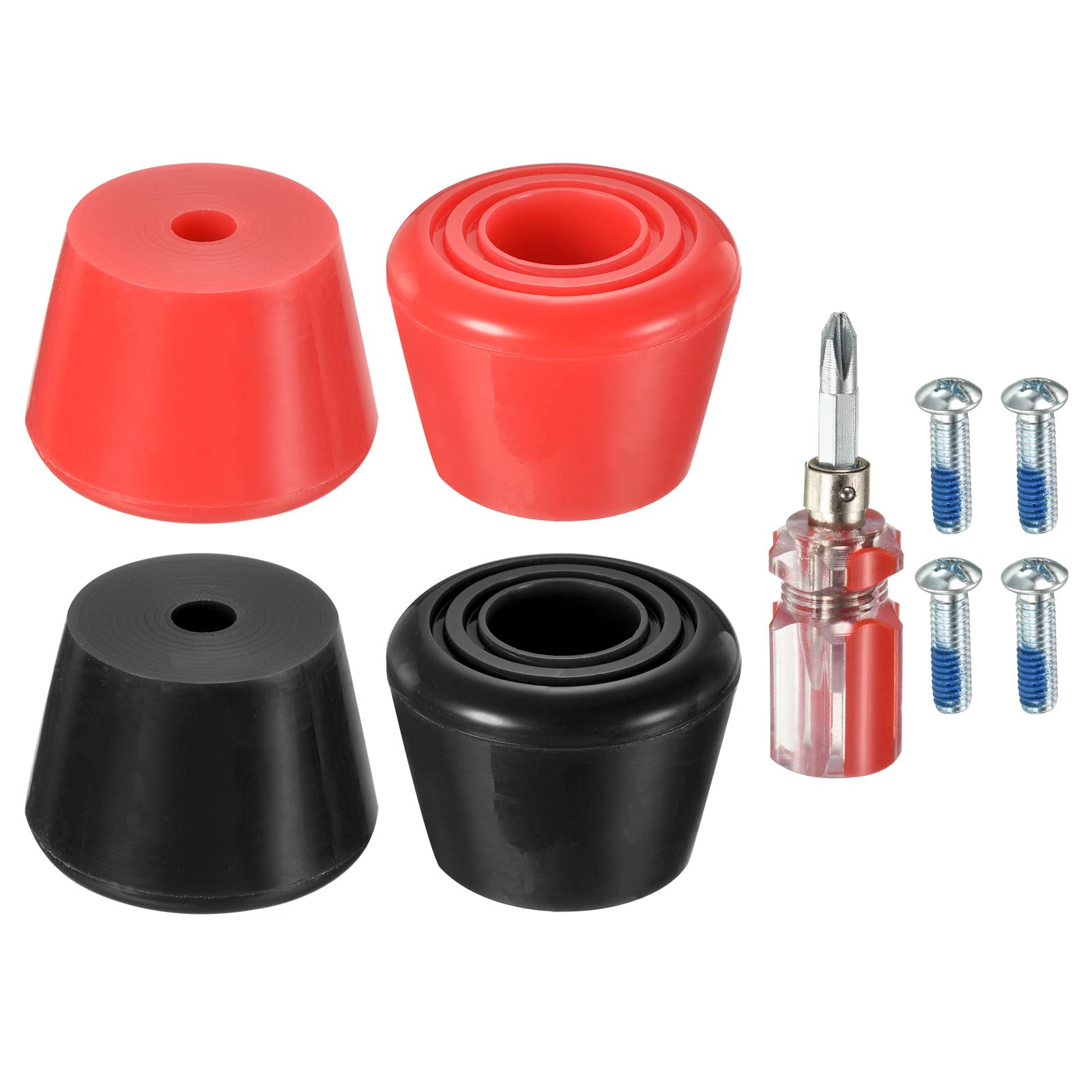 PATIKIL Roller Skate Toe Stops with Screwdriver - Durable Rubber Brake Stoppers for Roller Skates Replacement - Perfect for Outdoor Skating, Roller Derby & Rink Use