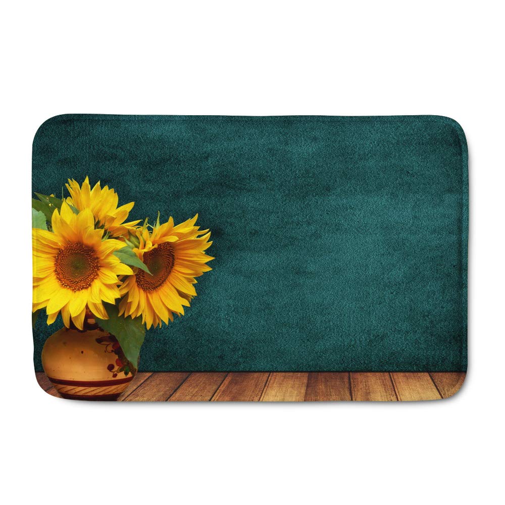 Non-Slip Indoor Outdoor Doormat - Durable Washable Sunflower Welcome Mat for Entrance, Bedroom, Bathroom & Kitchen - Perfect for Home Decor & High Traffic Areas
