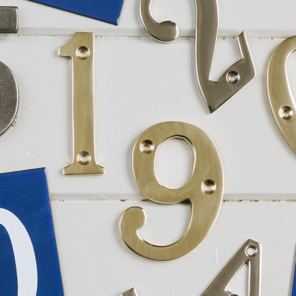 Polished Brass 3 Inch House Numbers - Durable Outdoor Address Plaque for Home, Mailbox & Front Door - Perfect for Curb Appeal & Package Delivery