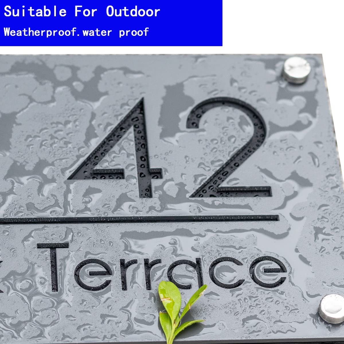 Modern Aluminum House Numbers for Outdoor - Custom Address Plaque Sign, Personalized Home Address Sign for Mailbox, Front Door, Porch & Garden Decor