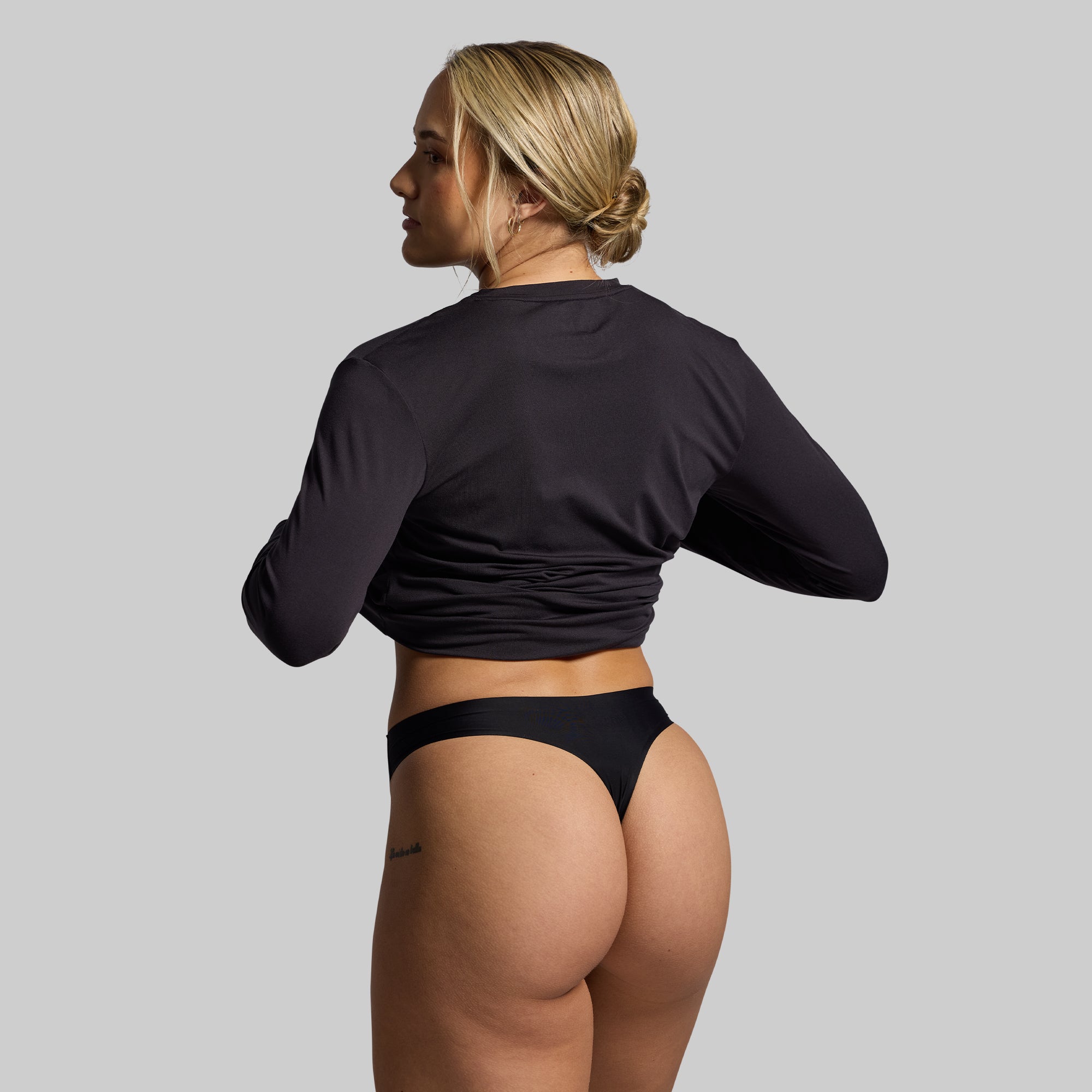 BP Seamless Thong for Women - Ultra Soft No Show Underwear - Comfortable Invisible Panties for Everyday Wear - Perfect Under Tight Dresses & Yoga Pants (Black)