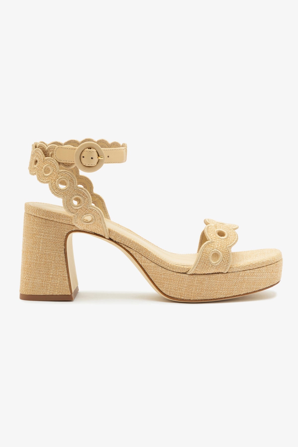 Women's Beige Raffia Dolly Broderie Low Sandal - Comfortable Summer Espadrilles for Beach, Vacation & Casual Outings
