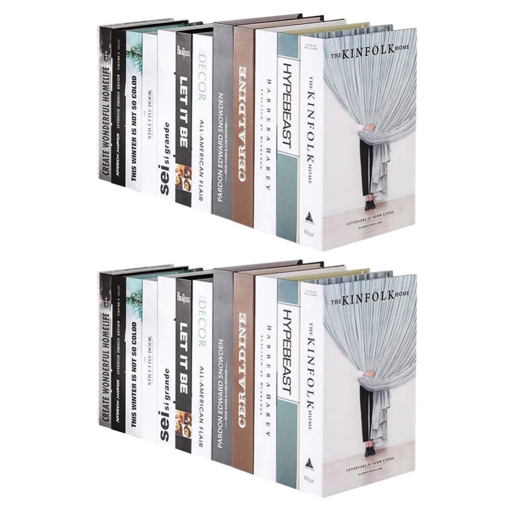 2Pcs Fake Book Ornaments - Realistic Simulation Book Decor for Home, Office, Bookshelf, Tea Shop - Rustic Decorative Books for Bookshelf Styling, Coffee Table Display & Vintage Home Decor