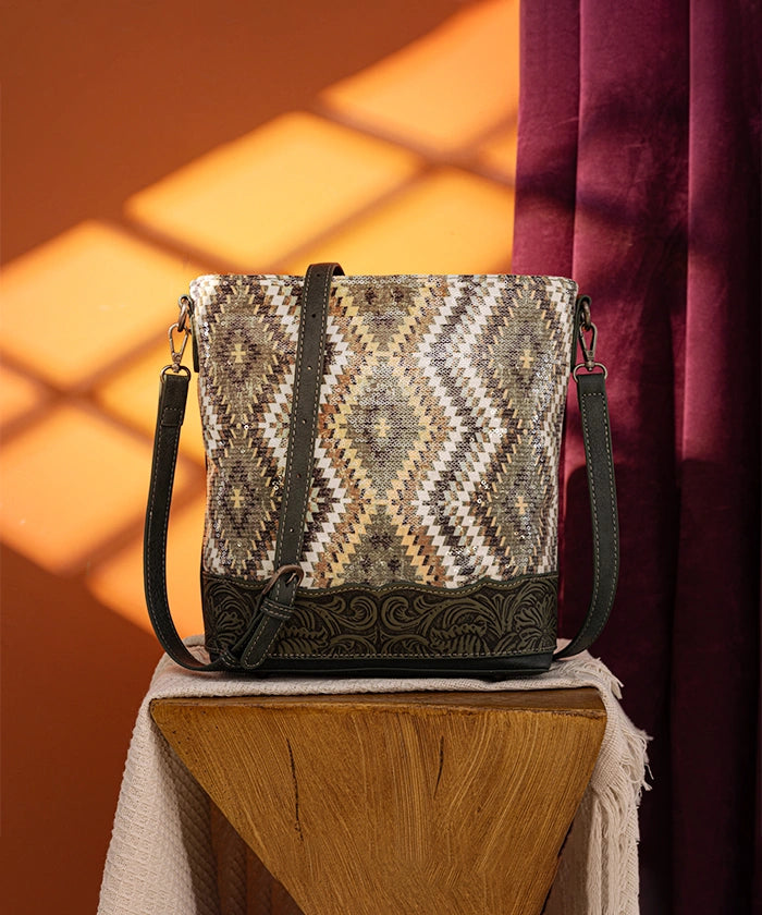Montana West Sequined Aztec Concealed Carry Hobo Bag - Stylish & Functional Crossbody Purse for Women | Perfect for Everyday Use, Travel & Concealed Carry