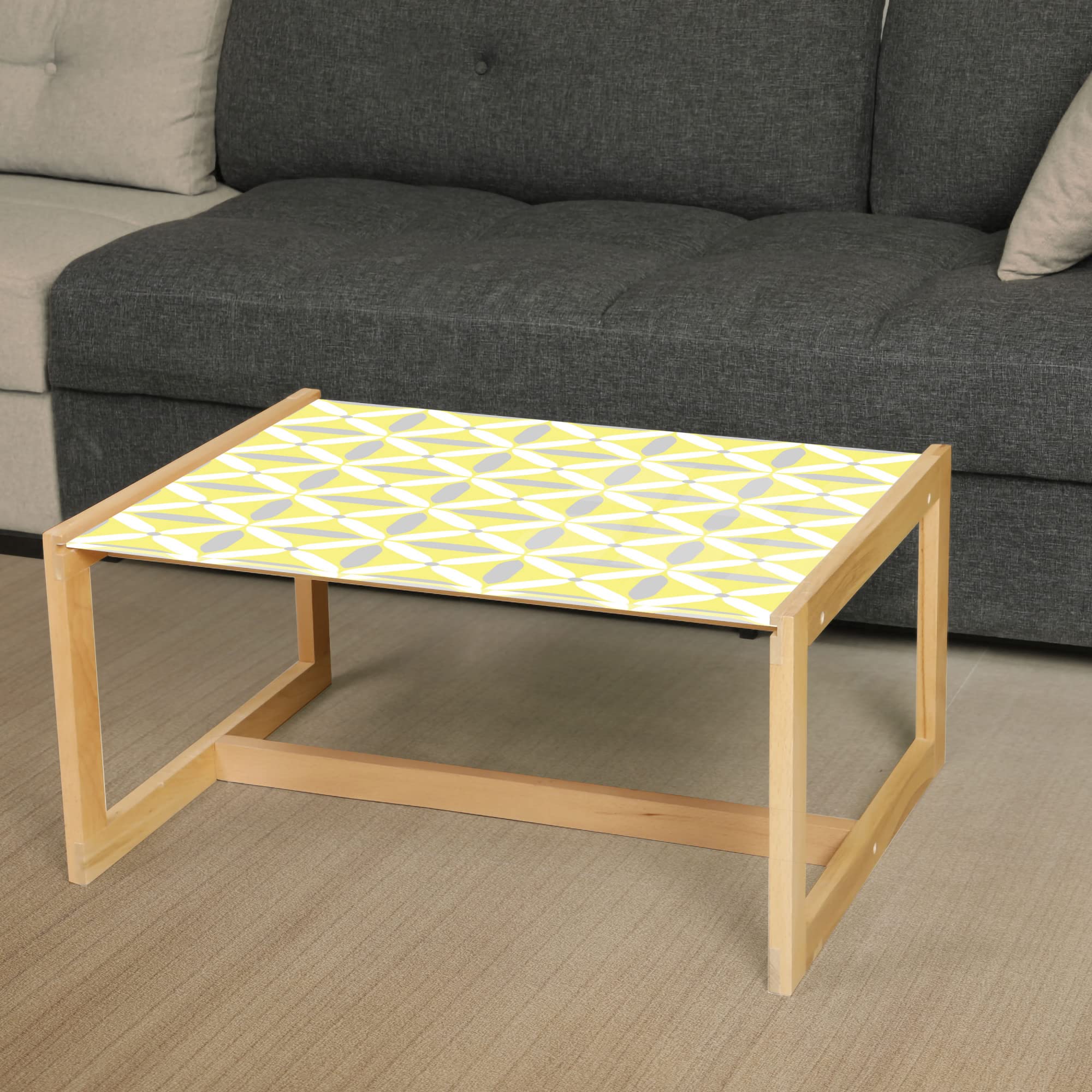 Ambesonne Abstract Coffee Table - Modern Geometric Design for Office & Dorm