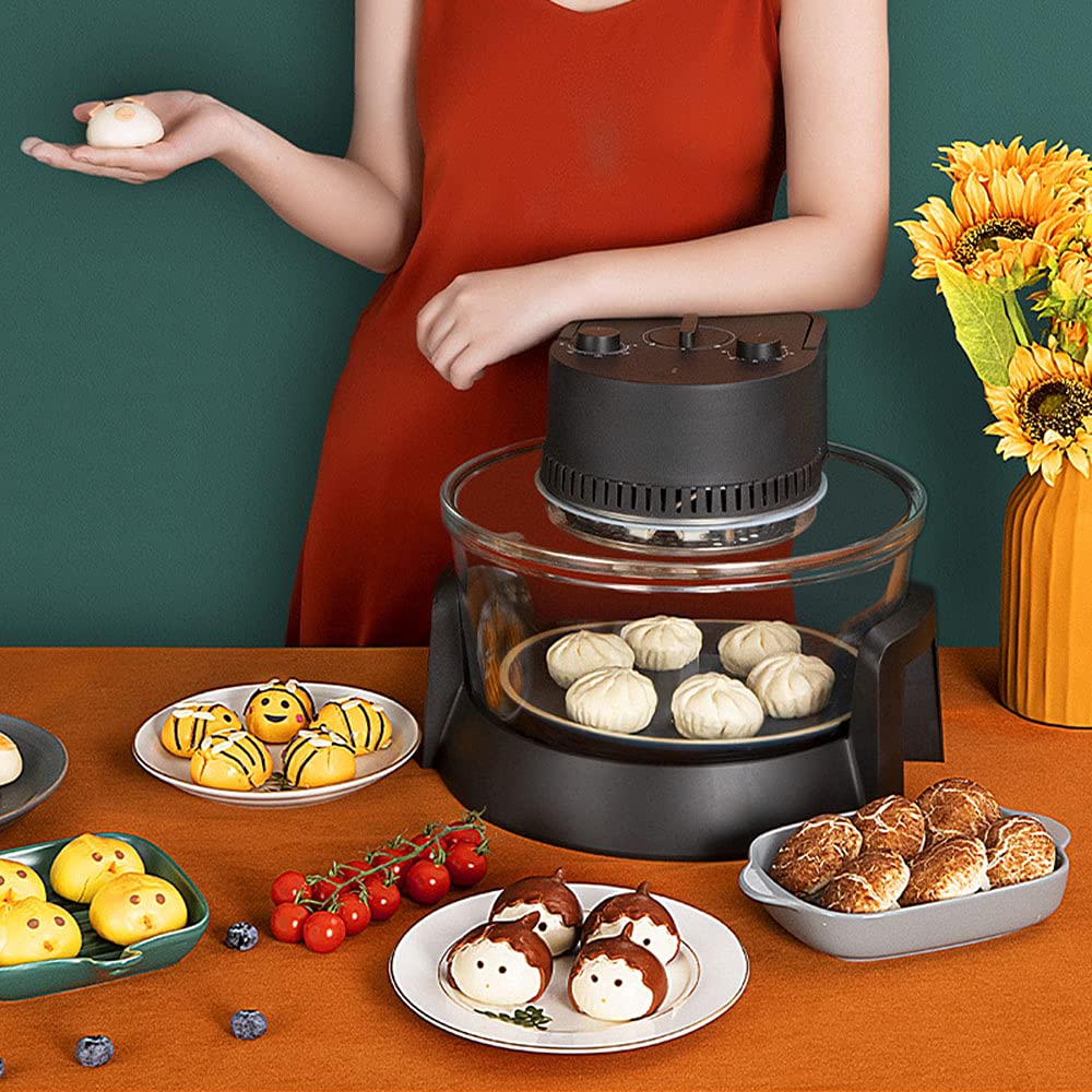 6L Large Capacity Air Fryer & Electric Steamer - Multi-Function Grill for Roasting, Steaming & Frying | Healthy Cooking Appliance for Family Meals, Parties & Quick Snacks (Black)