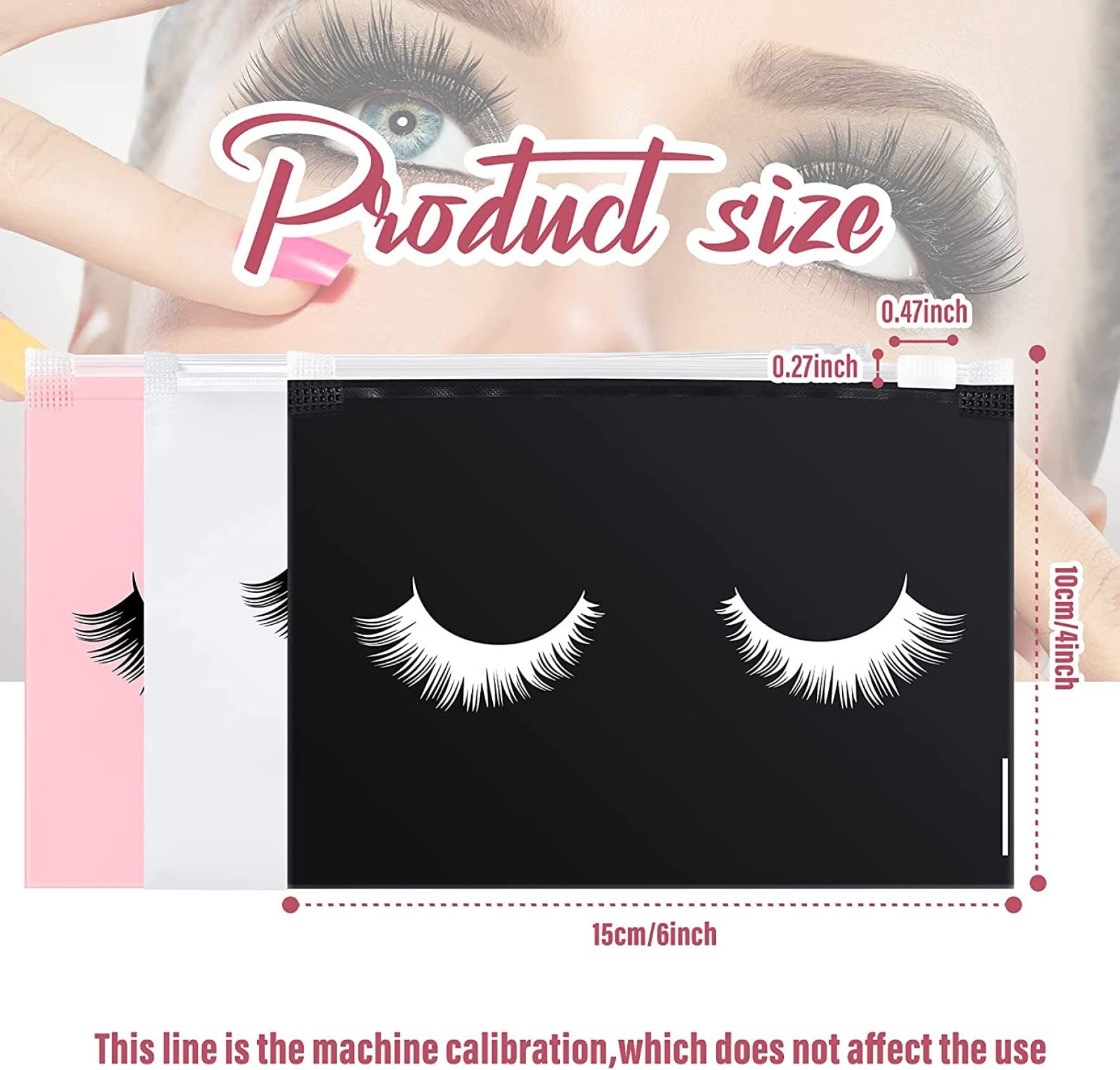 60 Pieces Eyelash Aftercare Bags - 6x4 Inch Small Zipper Cosmetic Cases for Eyelash Extensions, Makeup & Travel Accessories - Perfect for Women & Girls - Great for Salon, Spa, Home Use & Gifts