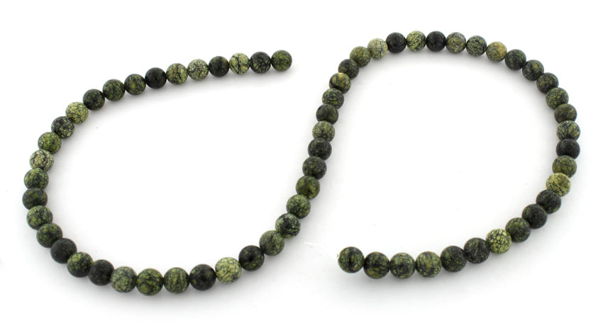 6mm Round Green Snowflake Gemstone Beads for Jewelry Making - DIY Bracelets, Necklaces & Craft Projects