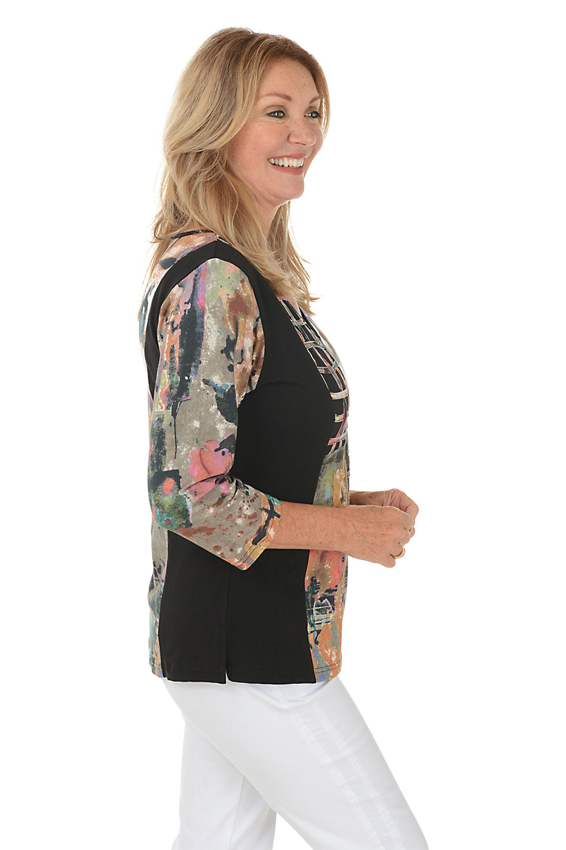 Stylish Petite Bobbi Lattice Patchwork Knit Top for Women | Trendy Crochet Summer Blouse | Perfect for Casual Outings & Beach Vacations