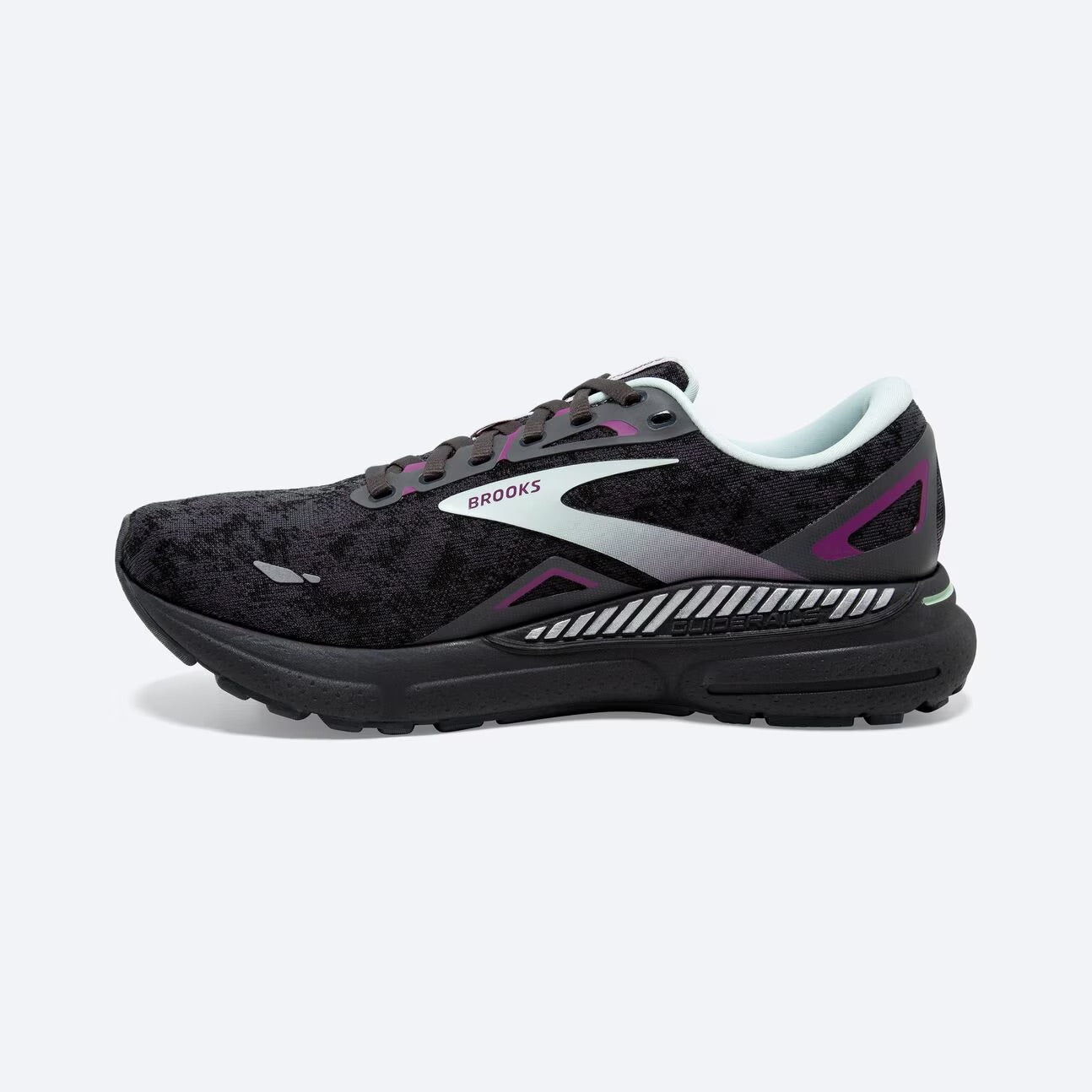 Brooks Women's Adrenaline GTS 23 Running Shoes - Black/Light Blue/Purple - Supportive Cushioned Sneakers for Jogging, Walking & Gym Workouts