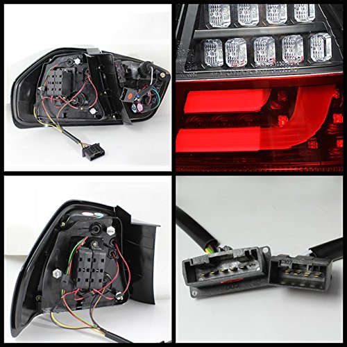 AKKON LED Tail Lights for 2005-2008 BMW E90 3-Series Sedan - Black Light Tube Design Brake Lamps (Pair) - Perfect for Night Driving & Car Customization
