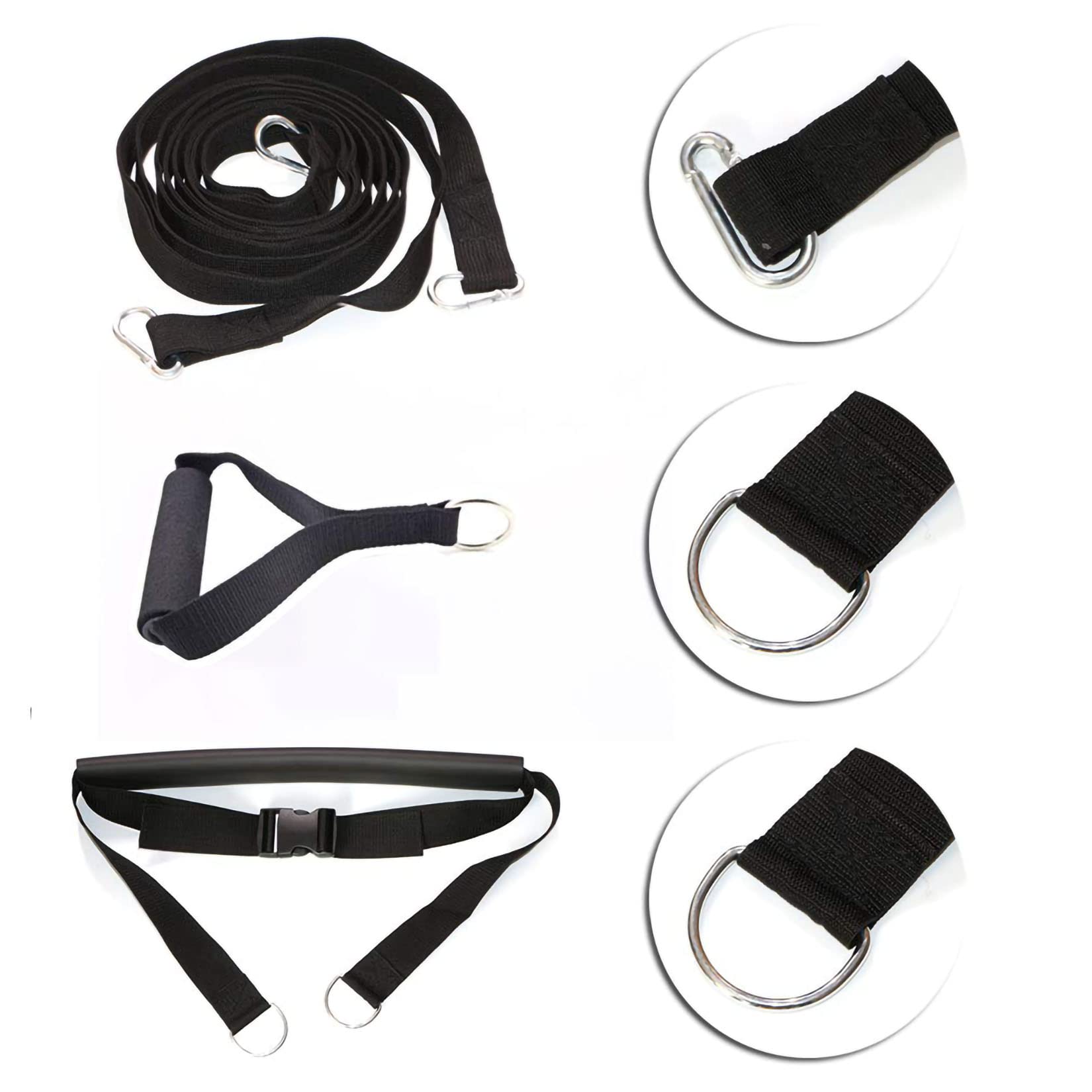 Premium Resistance Bands Set for Strength Training & Fitness - Double Endurance Weight Sled Harness Kit with Pulling Strap - Ideal for Sprinting, Running, Speed & Agility Workouts - Perfect for Home Gym, CrossFit & Athletic Training - Black