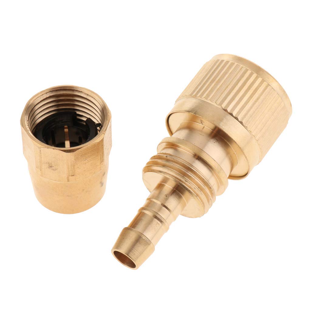 2-Pack Brass Garden Hose Quick Connect Adapters - Expandable & Standard Hose Repair Fittings for Outdoor Watering, Sprinklers & Irrigation Systems