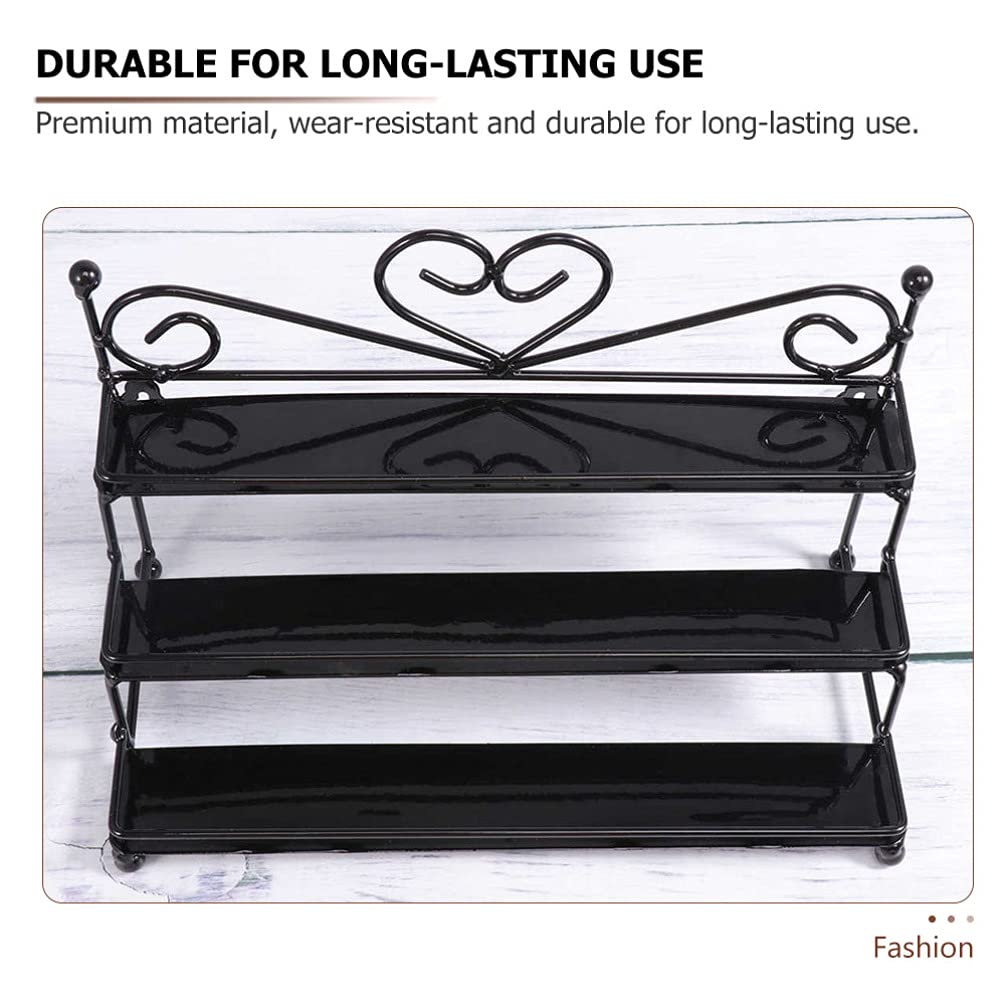Cabilock 1pc Iron Nail Polish Display Stand - Tabletop Nail Polish Rack & Makeup Storage Organizer for Salon, Home, or Retail Store - Holds Lipsticks, Cosmetics & Beauty Products