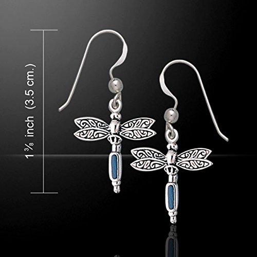 Elegant Sterling Silver Dragonfly Dangle Earrings with Shimmering Paua Shell Accents - Perfect for Weddings, Parties & Everyday Wear