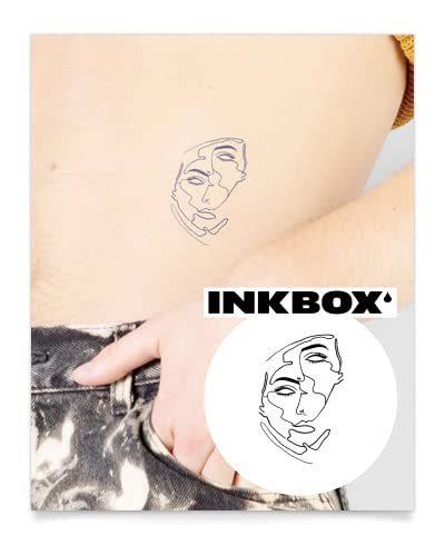 Premium Inkbox Temporary Tattoos - Long Lasting 1-2 Weeks, Waterproof Semi-Permanent Tattoo Kit (4x4 Inch) | Perfect for Parties, Festivals & Self-Expression
