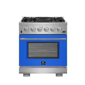 Forno Capriasca 30-inch 4.32 cu. ft. Professional Stainless Steel Gas Range with 4-Burner Stove & Gas Oven (Model FFSGS6260) - Perfect for Home Kitchens & Commercial Cooking