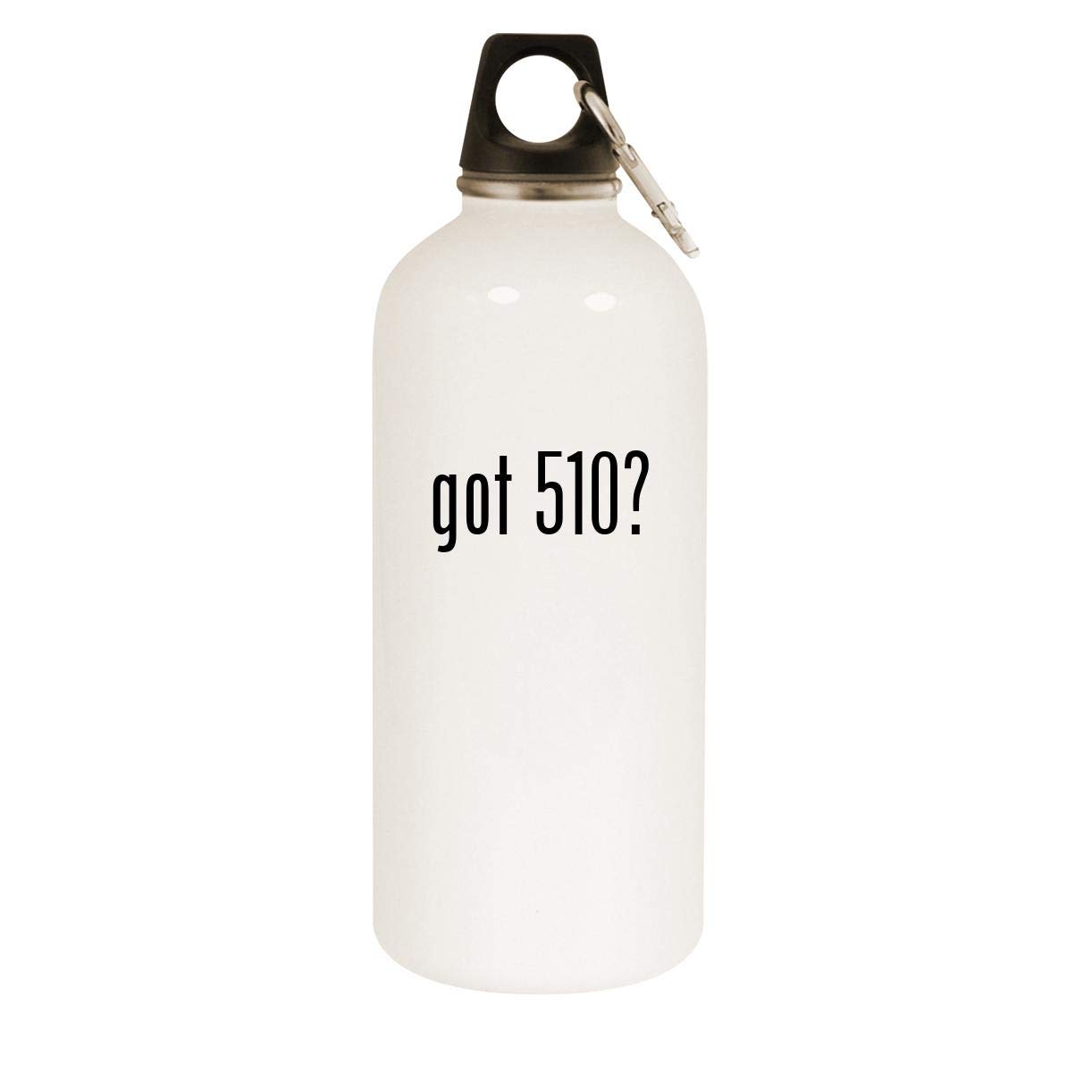 510? 20oz Stainless Steel White Water Bottle with Carabiner Clip - Leakproof Insulated Thermos for Hiking, Gym & Outdoor Activities