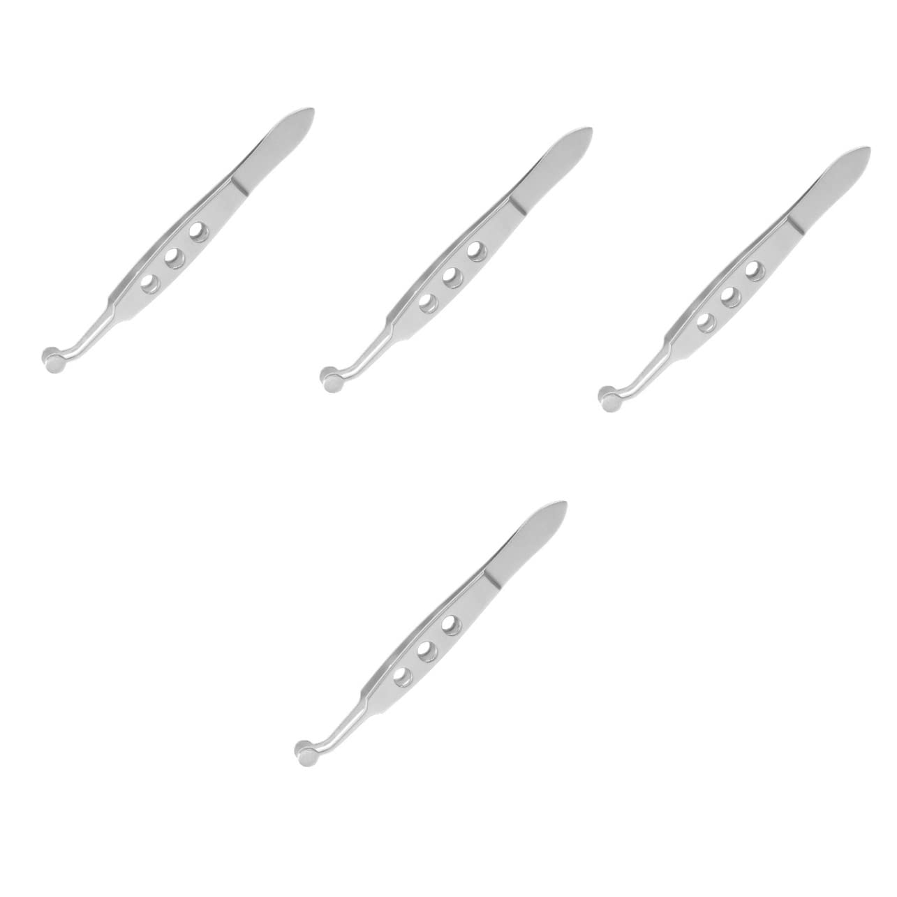 iplusmile 4pcs Professional Eyelash Extension Tweezers - Curved Mini Meibomian Gland Massage Forceps & False Eyelash Applicator Tools for Salon, Home Use & DIY Lash Extensions