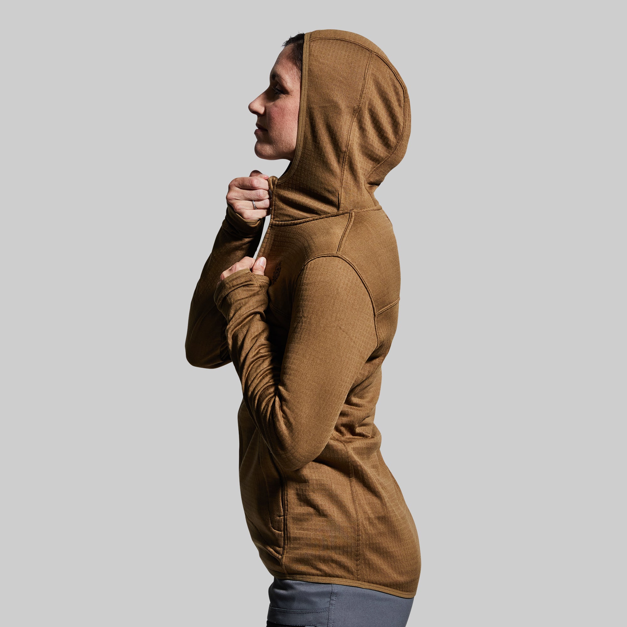 Women's Quiver Full Zip Hoodie - Coyote Brown | Lightweight Fleece Jacket for Outdoor Activities, Hiking & Casual Wear