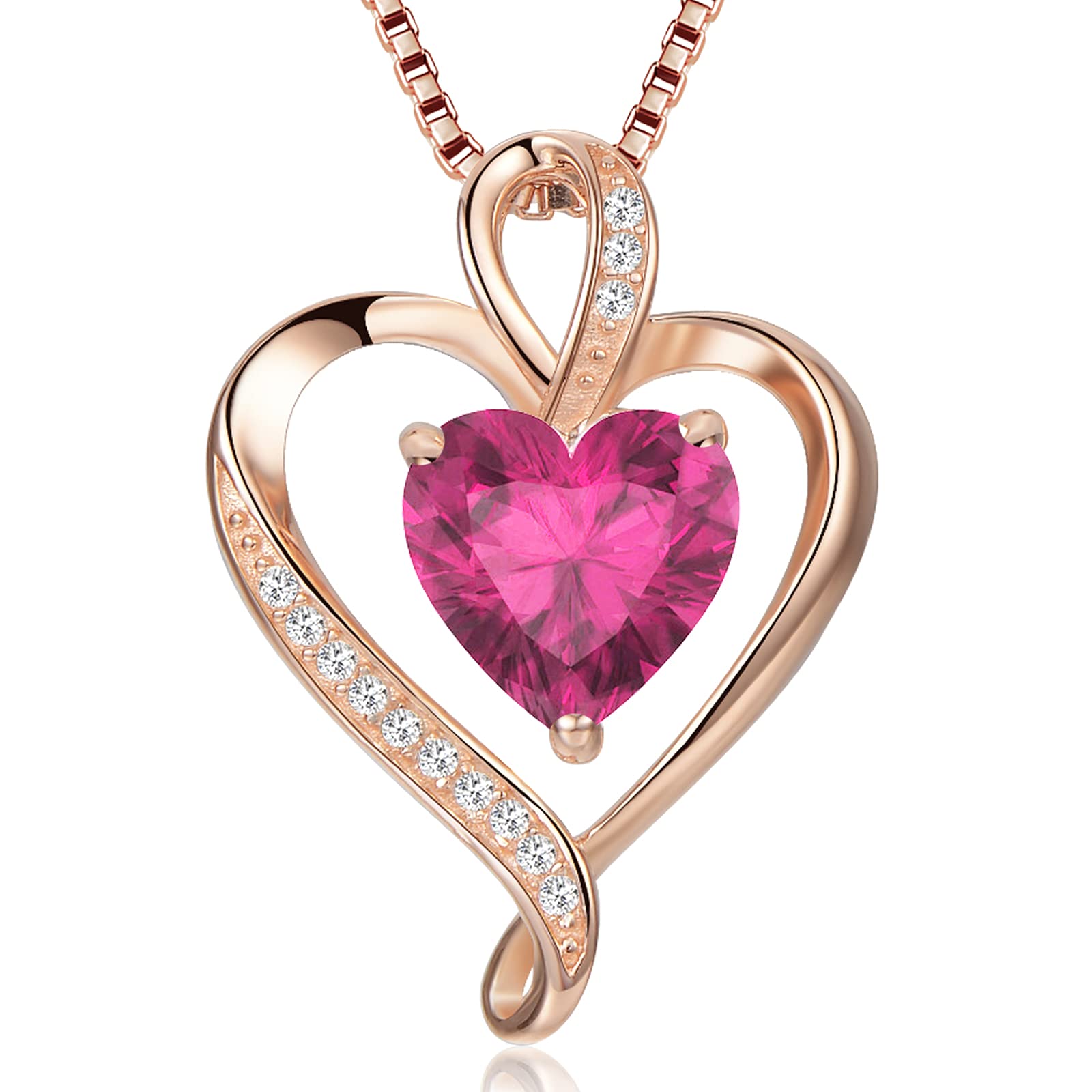 LAVUMO Heart Necklace and Earrings Set for Women - Romantic Anniversary, Birthday Gift for Wife, Girlfriend, Mom | Perfect for Valentine's Day, Mother's Day & Special Occasions