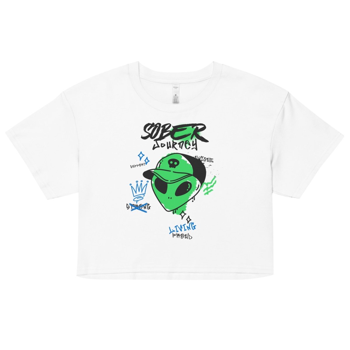 Alien Sober Journey Women's Crop Top | Cosmic Sobriety Collection | Trendy Yoga & Festival Outfit