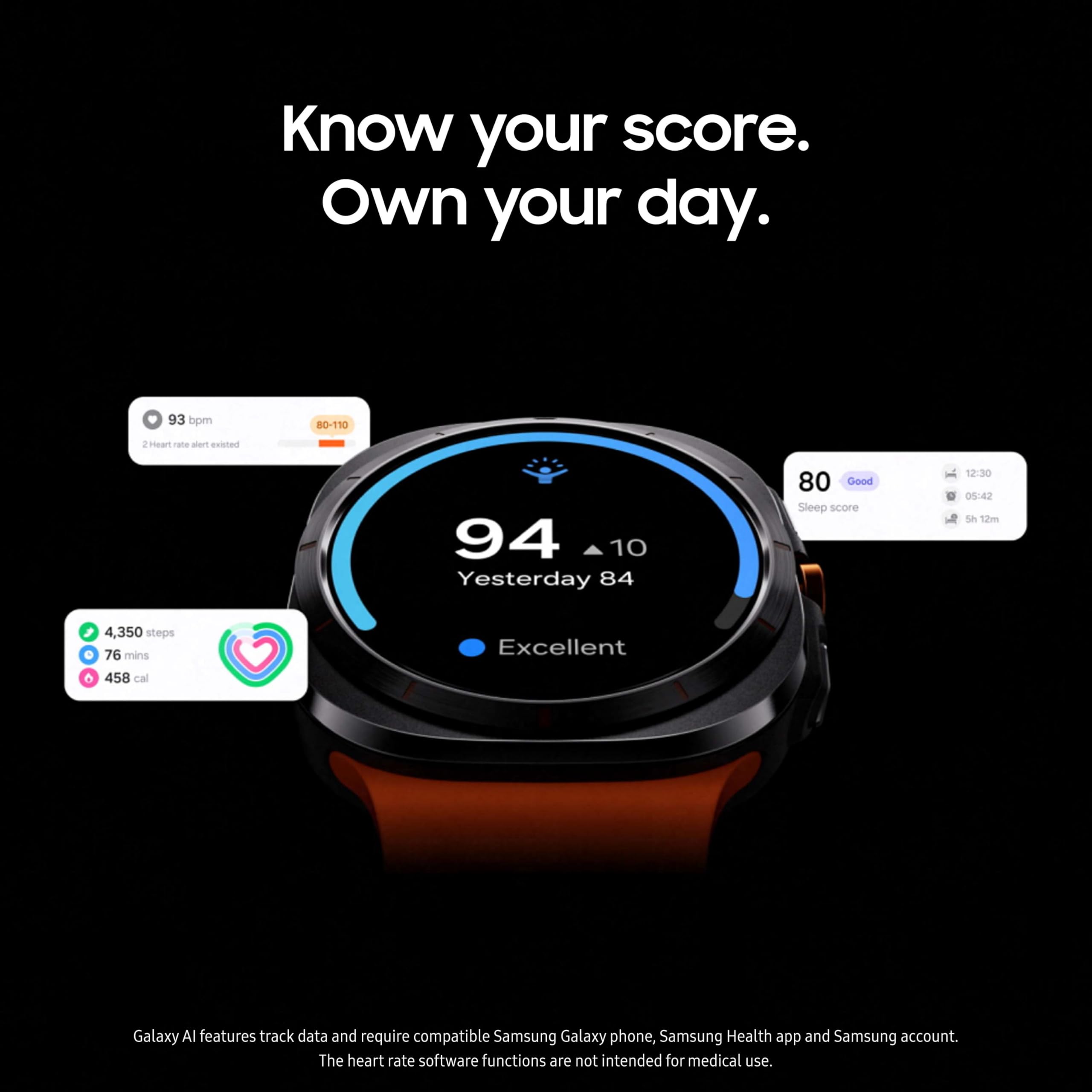 SAMSUNG Galaxy Watch Ultra 47mm LTE Smartwatch - Titanium Gray (Renewed) | AI Fitness Tracker with Heart Rate Monitor, Sleep Tracking, GPS & Wellness Tips | Perfect for Running, Workouts & Daily Health Monitoring