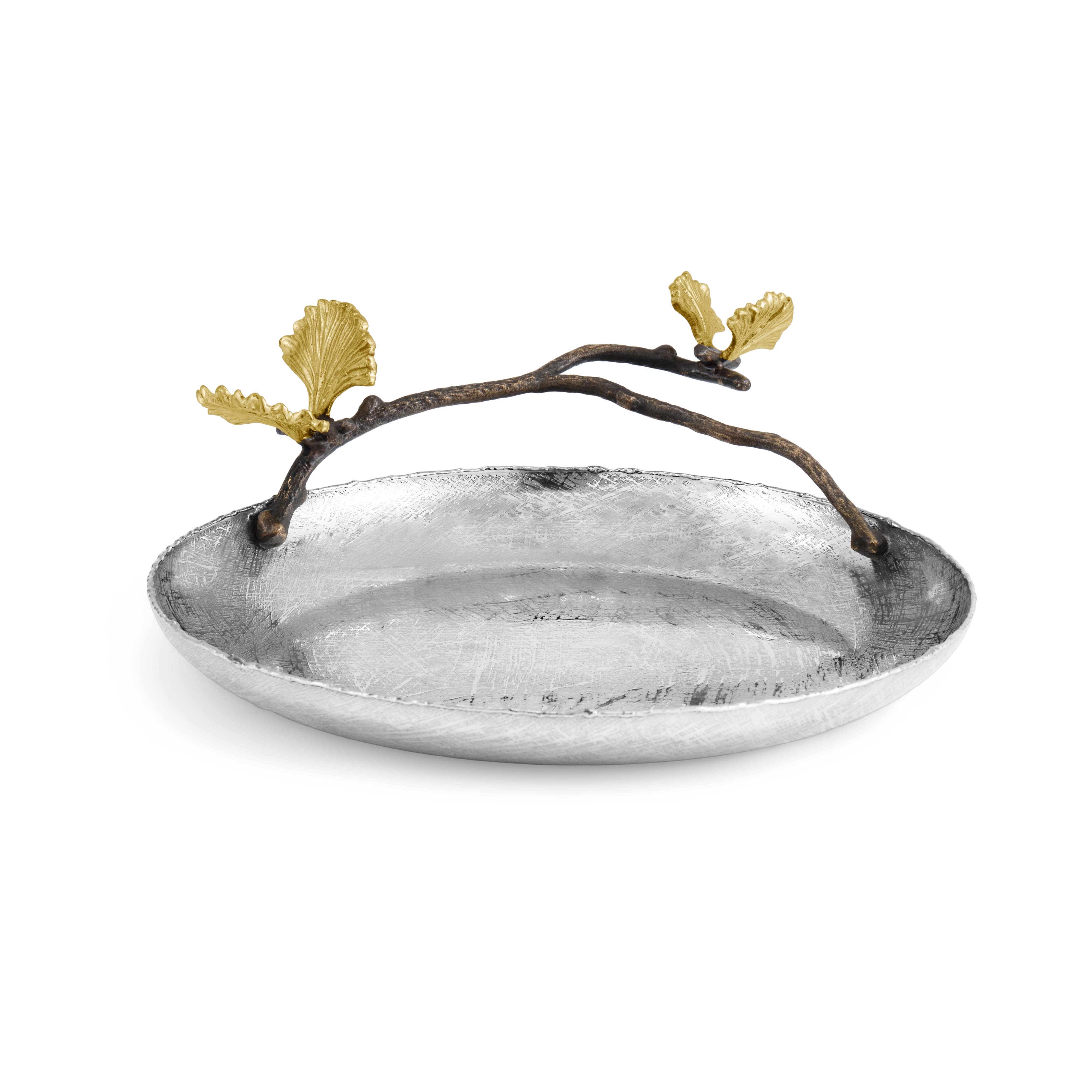 Butterfly Ginkgo Round Platter - Elegant Decorative Serving Tray for Dinner Parties, Tea Time & Home Decor | Handmade Ceramic Dish for Appetizers, Desserts & Display
