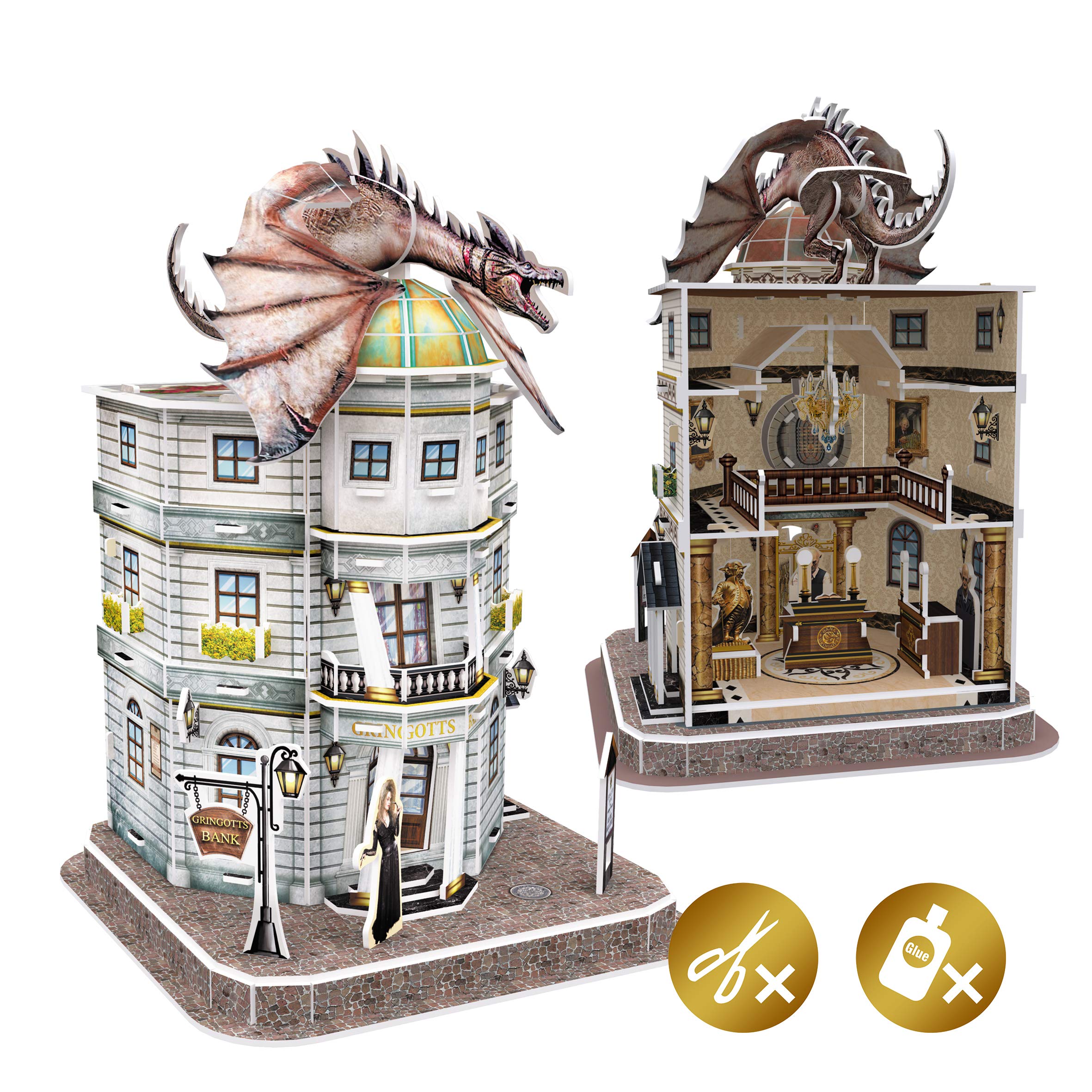 Harry Potter Gringotts Bank 3D Puzzle - 500-Piece Collectible Wizarding World Building Set for Adults & Teens | Perfect for Home Decor, Gift Giving & Harry Potter Fans