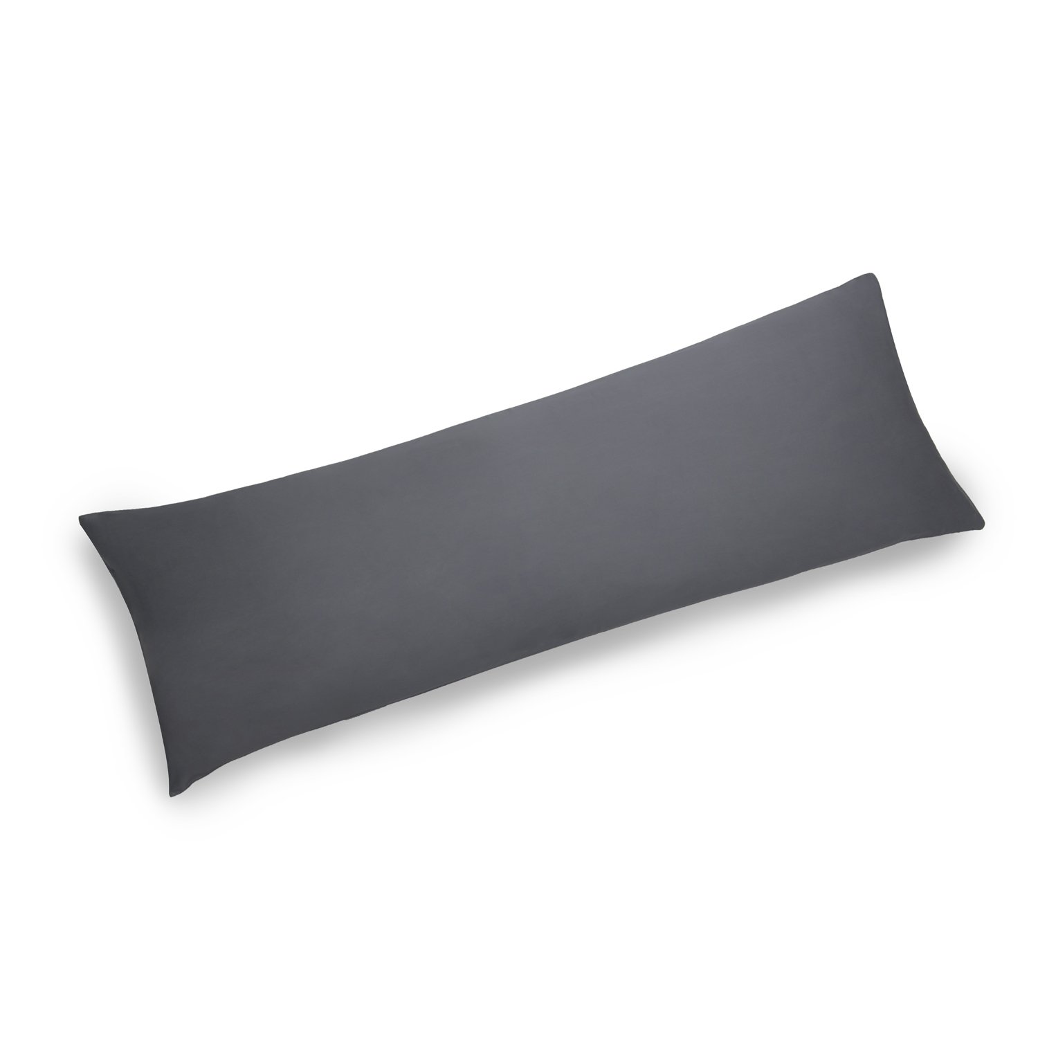 YAROO 21x72 Inch Body Pillow Cover - 100% Cotton 400 Thread Count Envelope Closure Pillowcase (Dark Gray) for Adults, Pregnancy, Back Support & Comfort - Only Cover No Insert Included