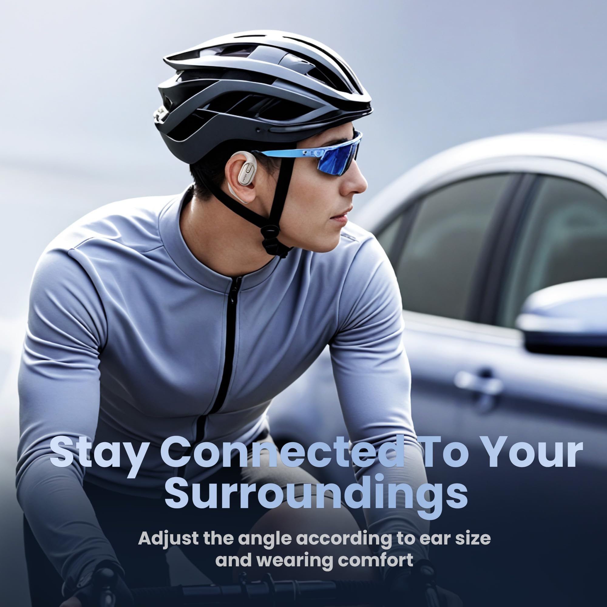 Open Ear Wireless Earbuds - 5.4 Bluetooth Headphones with LED Display, IPX7 Waterproof, Touch Control & 18.2mm Drivers for 80H Playtime | Perfect for Running, Cycling & Outdoor Sports