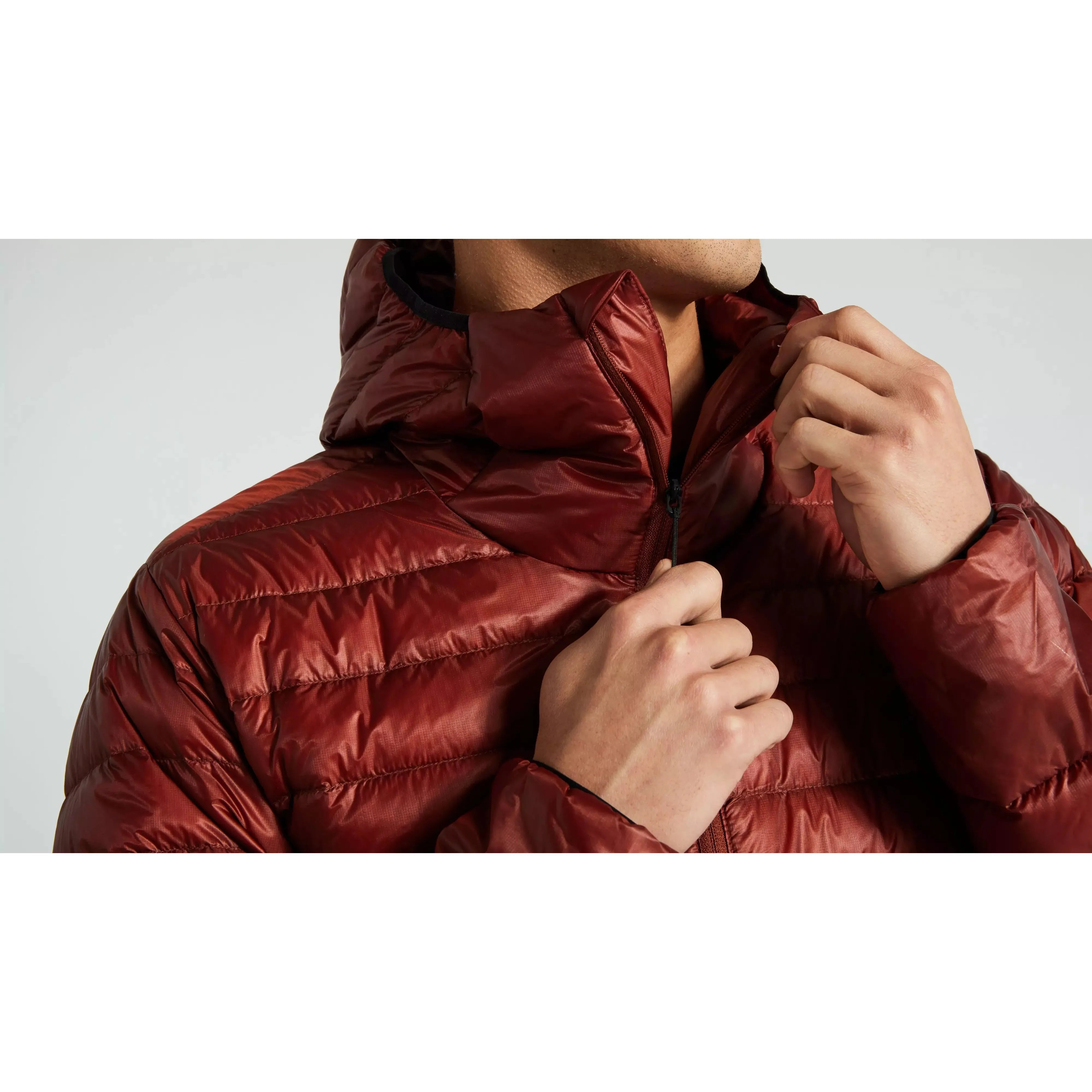Lightweight Packable Down Jacket for Men - Rusted Red, Water-Resistant & Warm, Perfect for Hiking, Travel & Outdoor Adventures