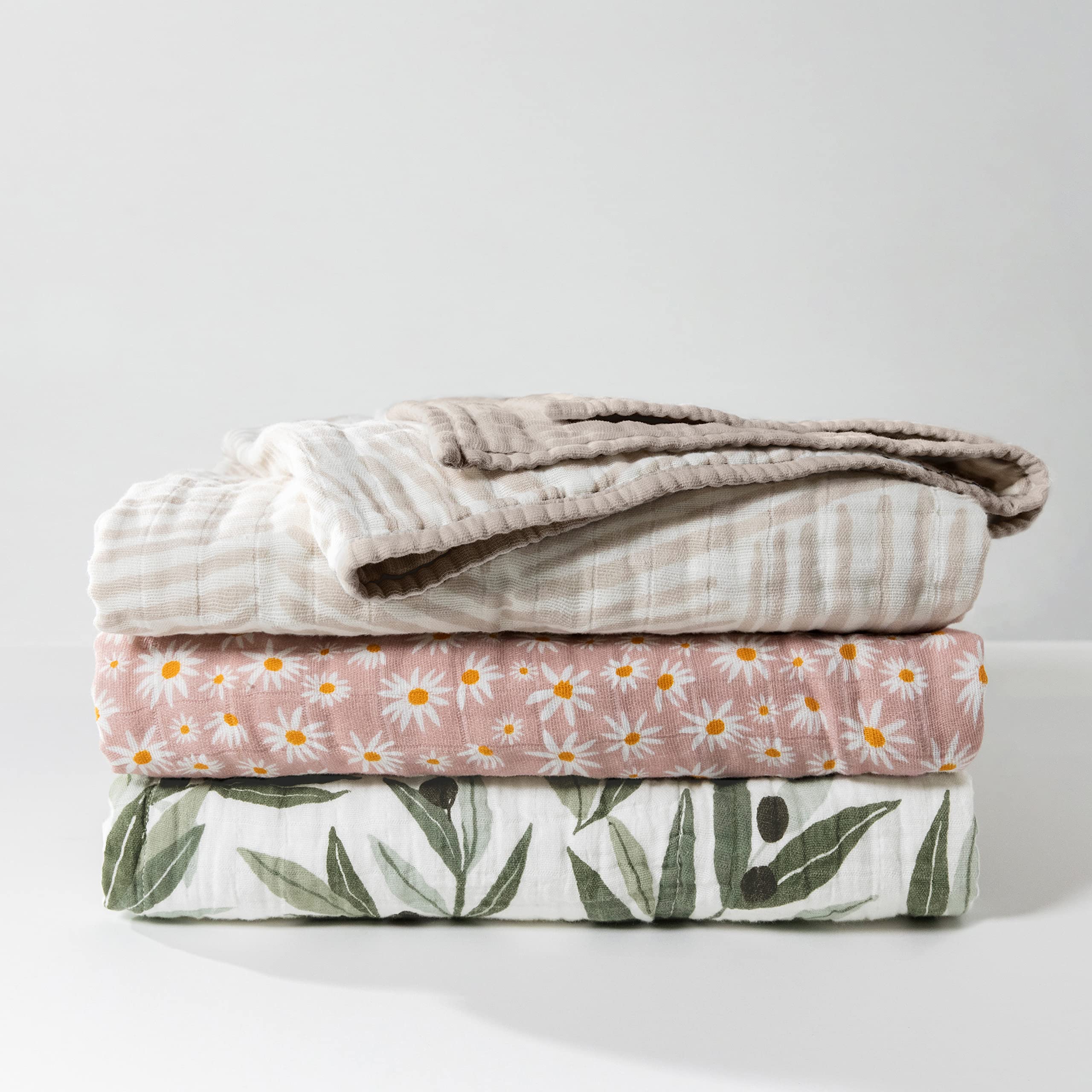Babyletto 100% Organic Cotton Quilt - GOTS Certified 3-Layer Ultra Soft Breathable Muslin Blanket for Babies | Nursery, Swaddling & Stroller Use
