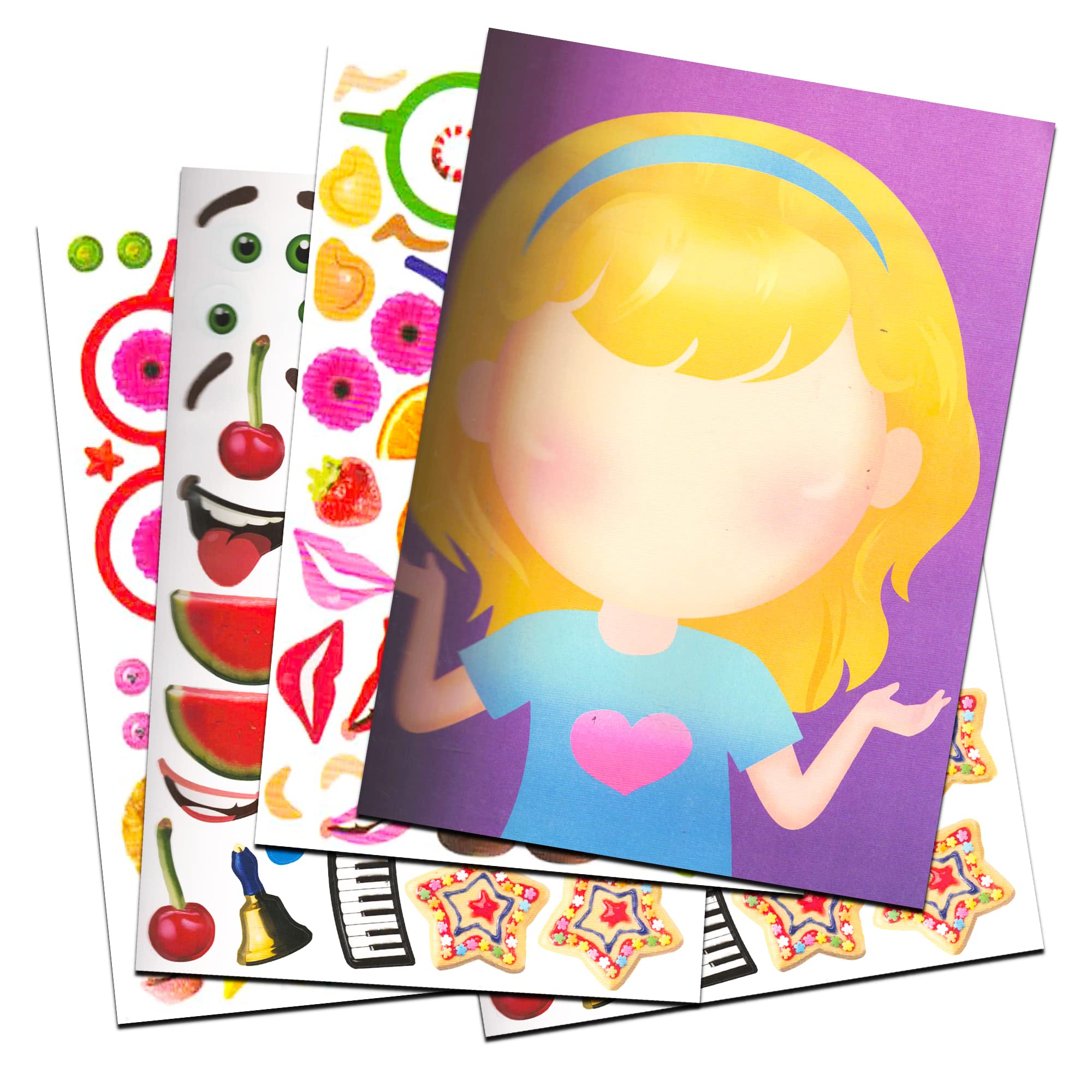 Kids Sticker Books Set - 3 Jumbo Activity Books with 90 Faces & 750 Stickers for Boys & Toddlers - Creative Play & Travel Fun
