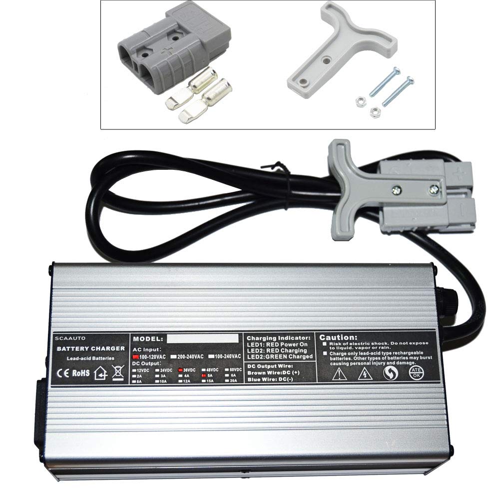 36 Volt Golf Cart Battery Charger - Lightweight & Thin Design with Anderson SB50 Plug - Compatible with EZGO Marathon Golf Carts - Perfect for Home, Club & Course Charging Needs