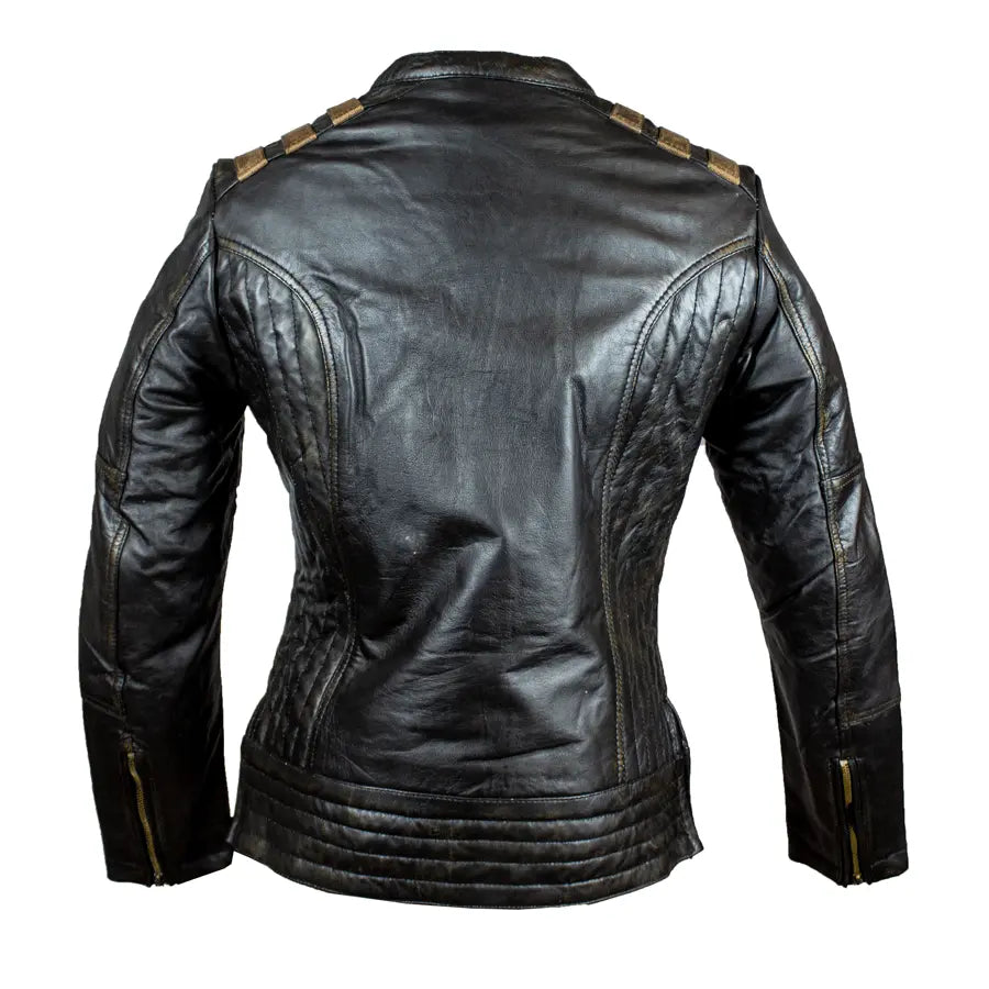 BOL Women's Racer Style Leather Jacket - Fashionable Motorcycle Biker Jacket for Women, Genuine Leather, Slim Fit - Perfect for Riding, Night Out & Casual Wear