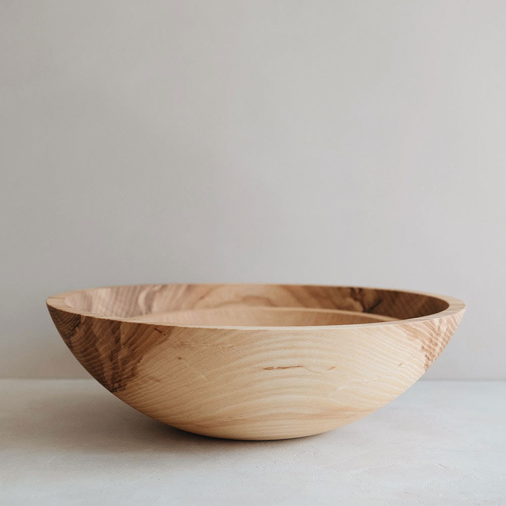 Handcrafted Ash Wooden Bowl - Natural, Durable & Eco-Friendly Kitchenware for Serving, Salad, Fruit & Home Decor