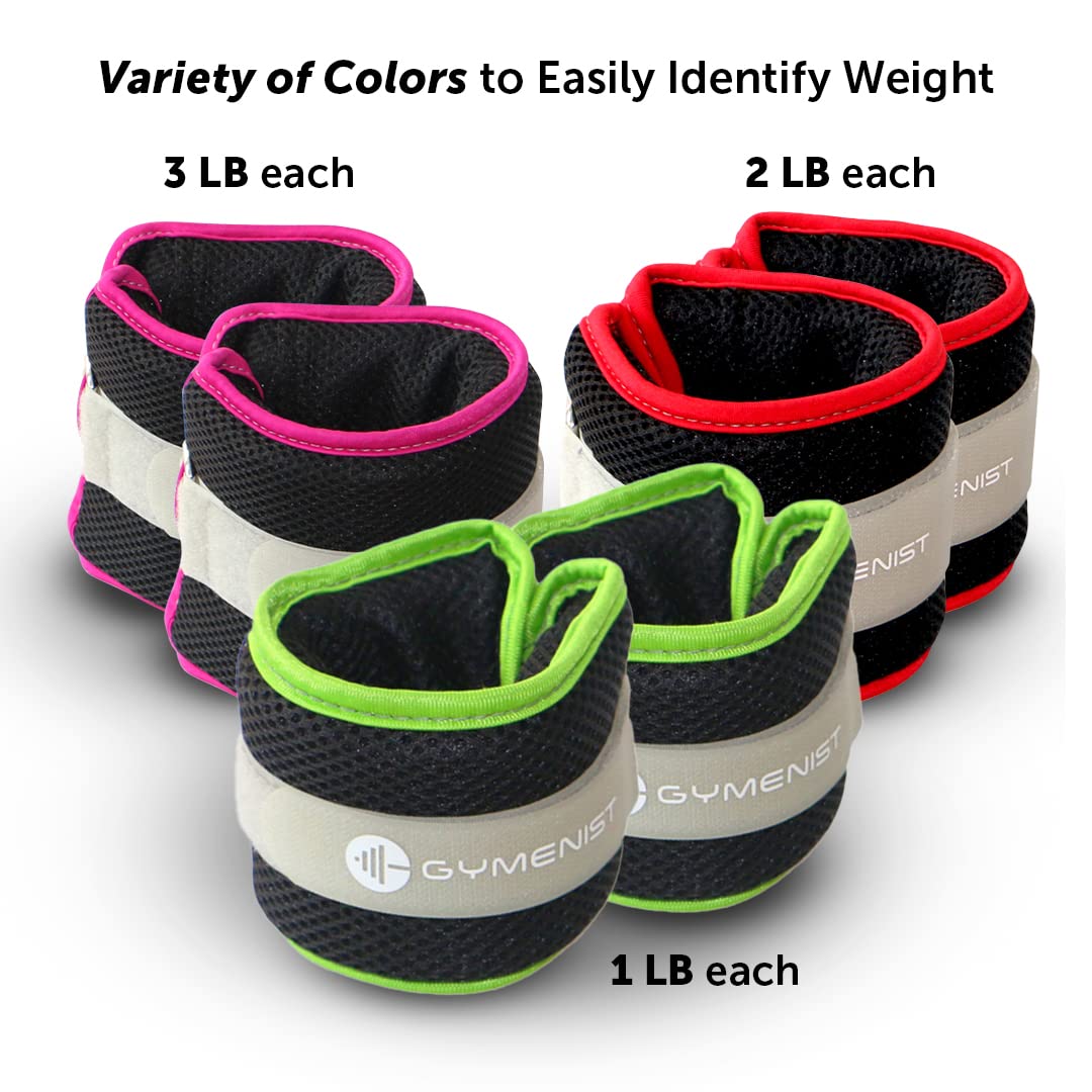 Gymenist Adjustable Waterproof Ankle Weights for Swimming, Aqua Fitness, Water Aerobics & All Water Sports Activities