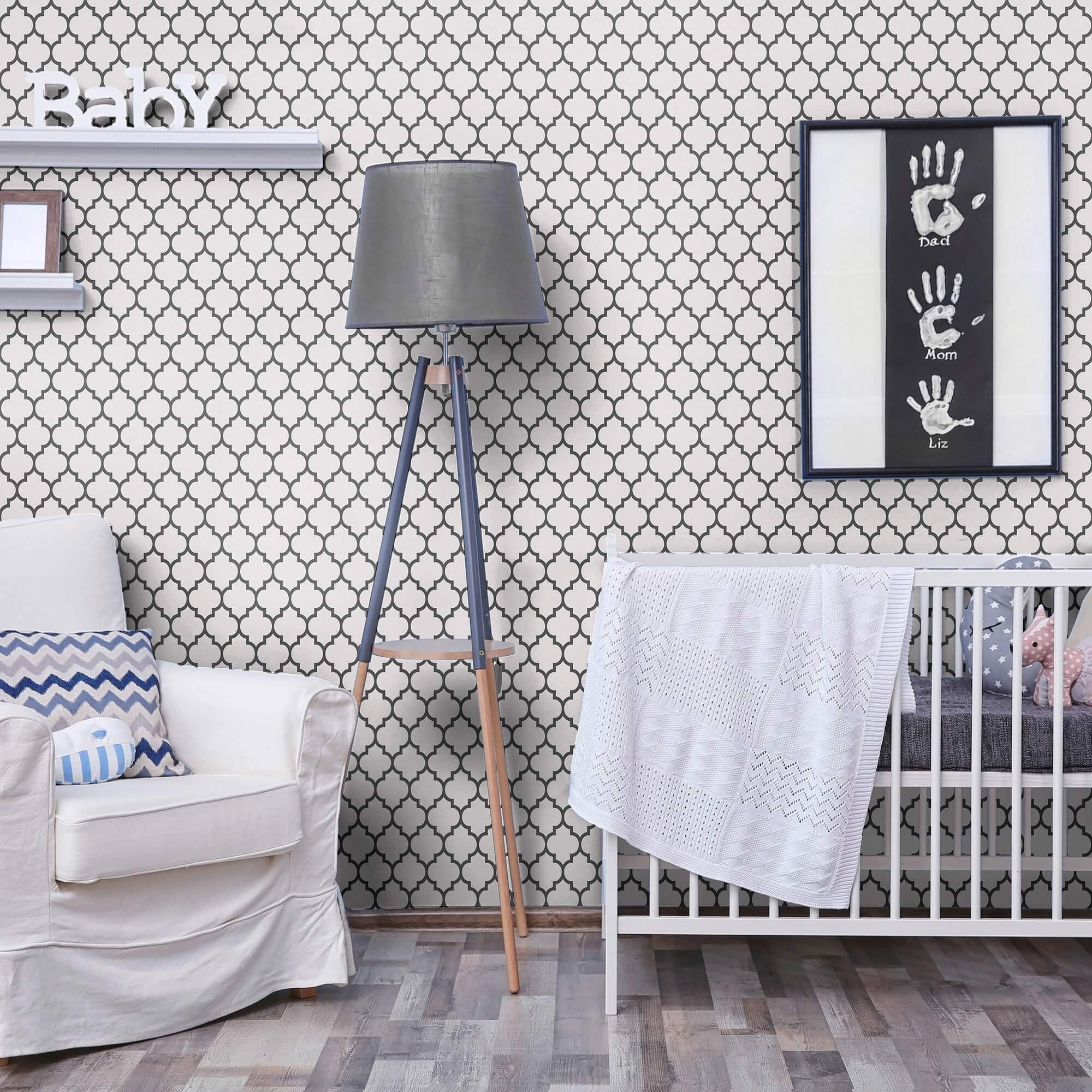 White Geometric Tile Adhesive Peel and Stick Removable Wallpaper - Self-Adhesive Wall Decal for Kitchen, Bathroom, Bedroom & Office Decor