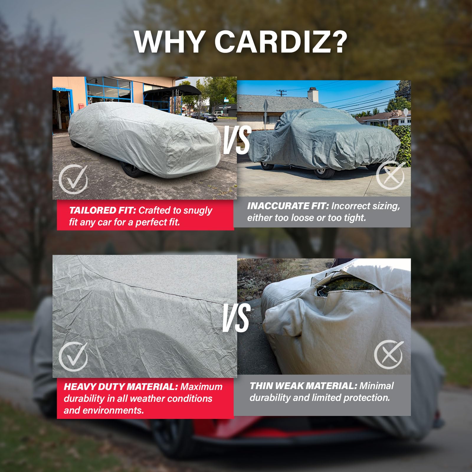 Supreme Full Car Cover for Nomad 1958 Wagon 2-Door - Waterproof, Dustproof, Windproof & UV-Resistant All-Weather Protection | Semi-Custom Fit with Accessories | Perfect for Outdoor Parking, Storage & Travel Protection